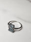 Rainbow Fluorite Butterfly White Bronze Ring