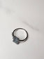 Rainbow Fluorite Butterfly White Bronze Ring