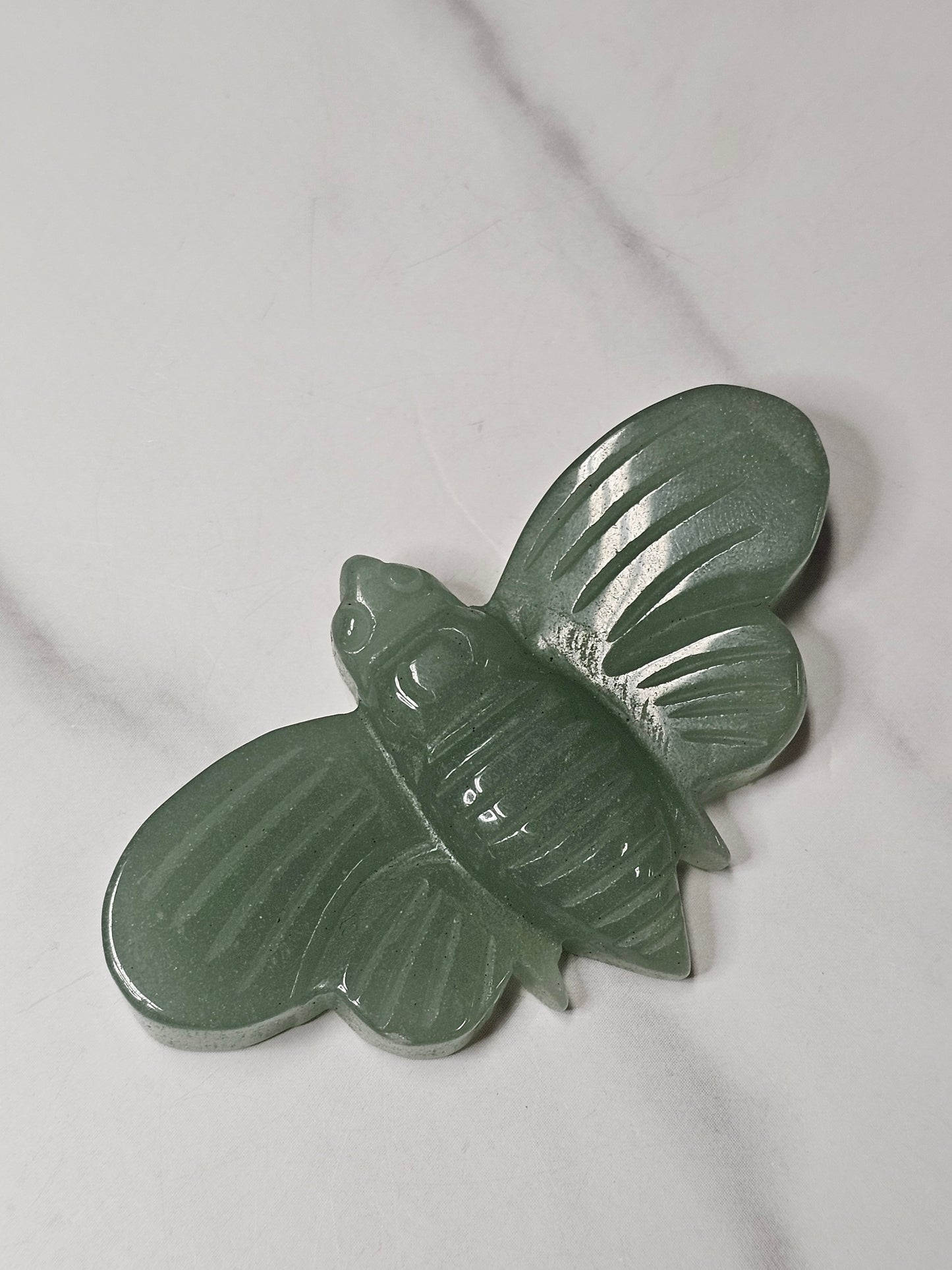 Green Aventurine Moth Carving