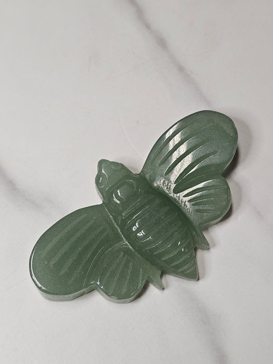 Green Aventurine Moth Carving