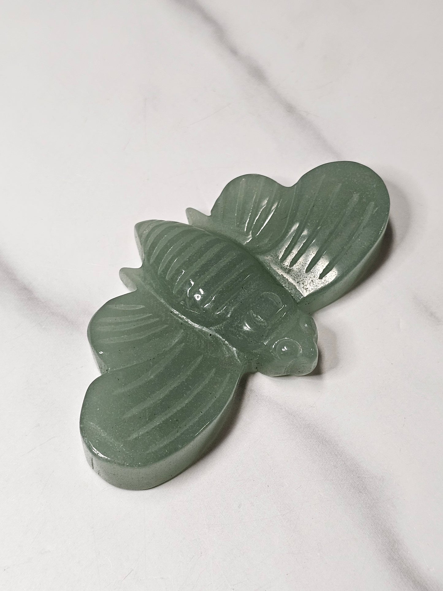 Green Aventurine Moth Carving