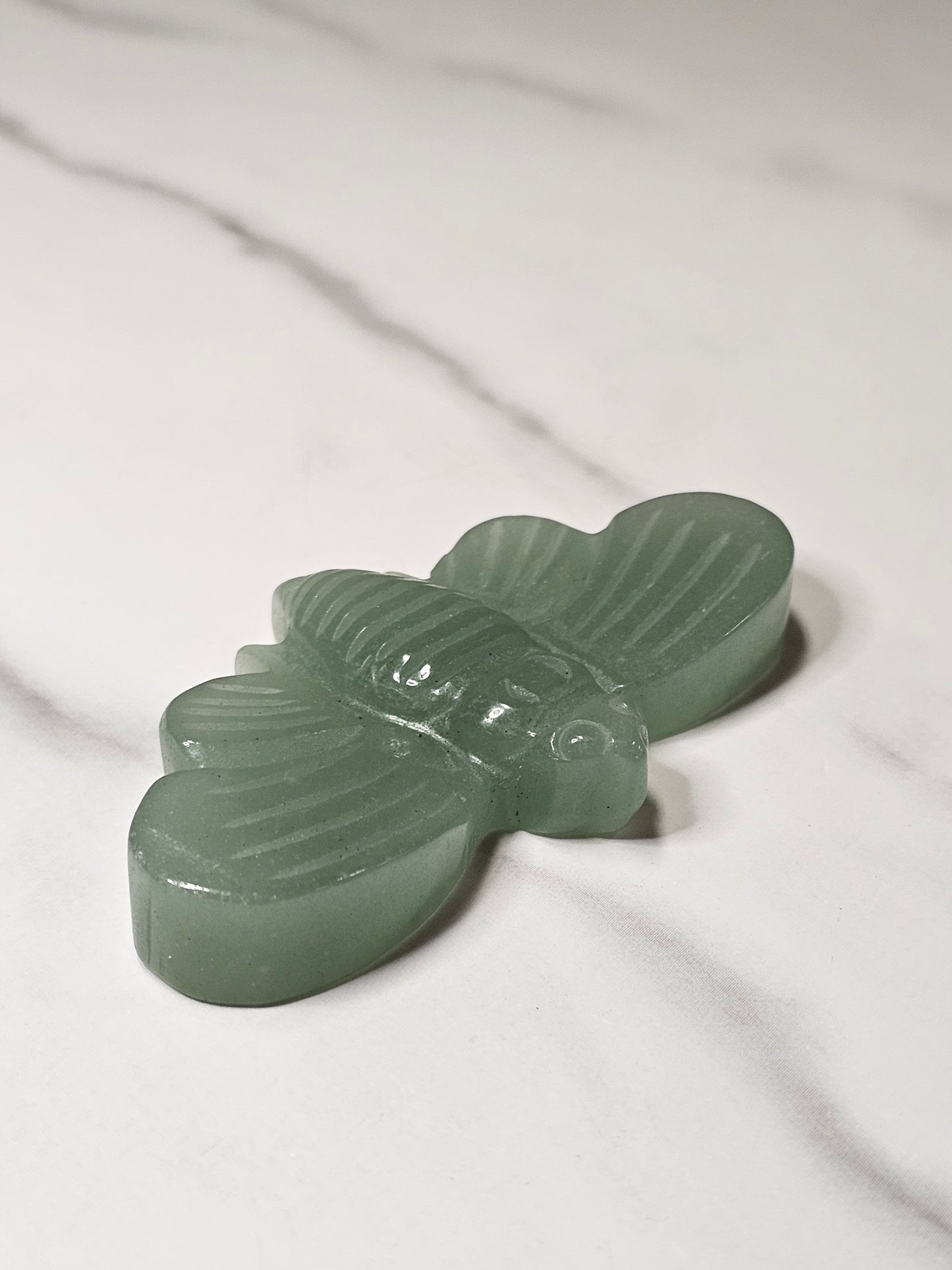 Green Aventurine Moth Carving