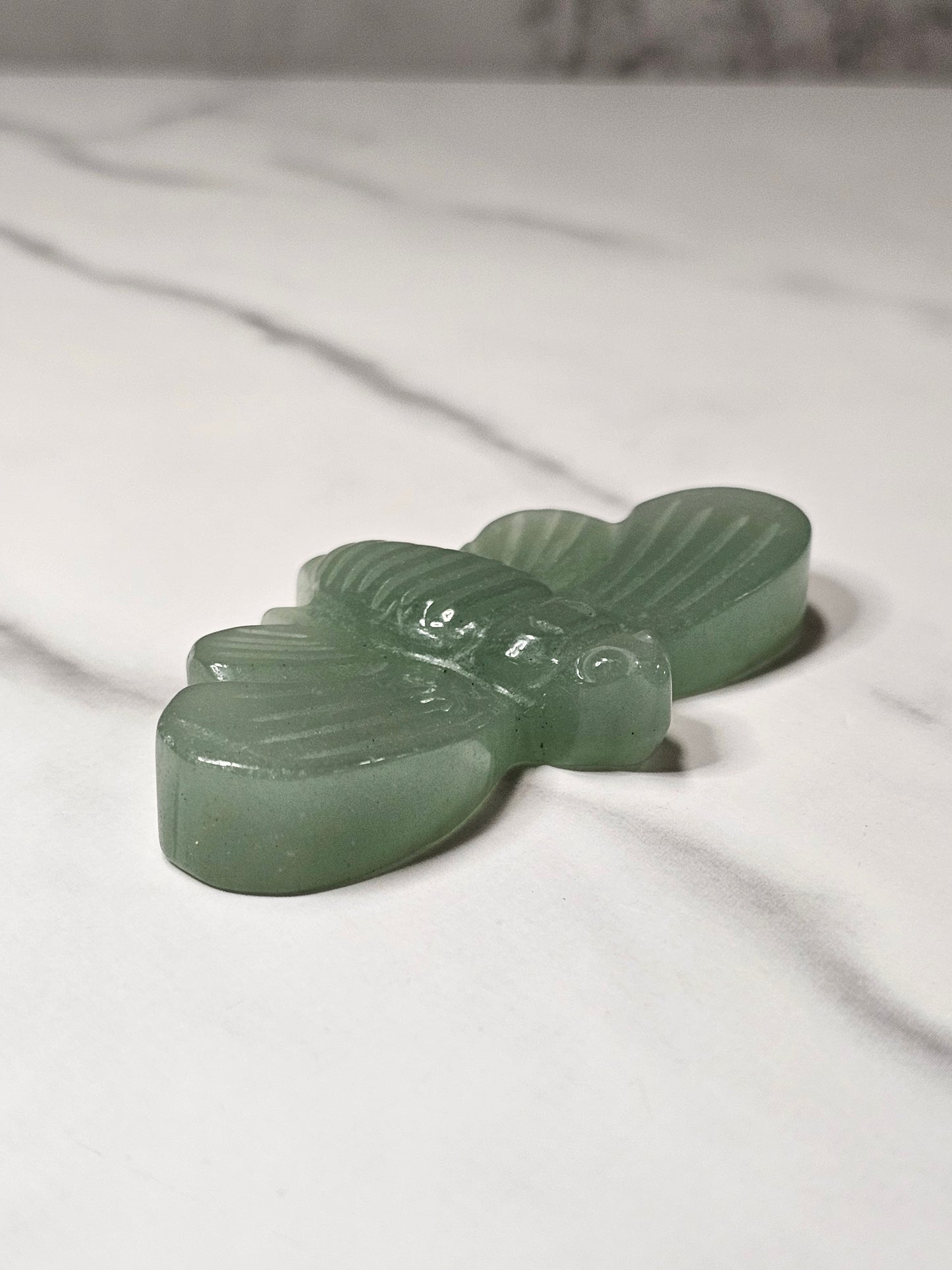 Green Aventurine Moth Carving