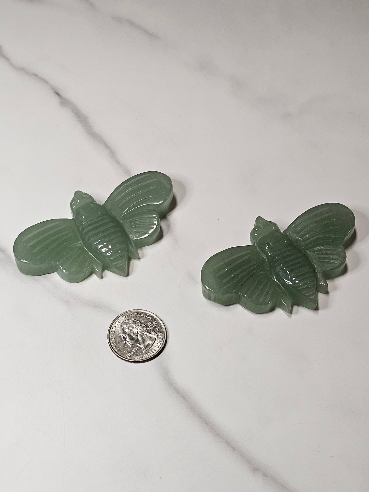 Green Aventurine Moth Carving