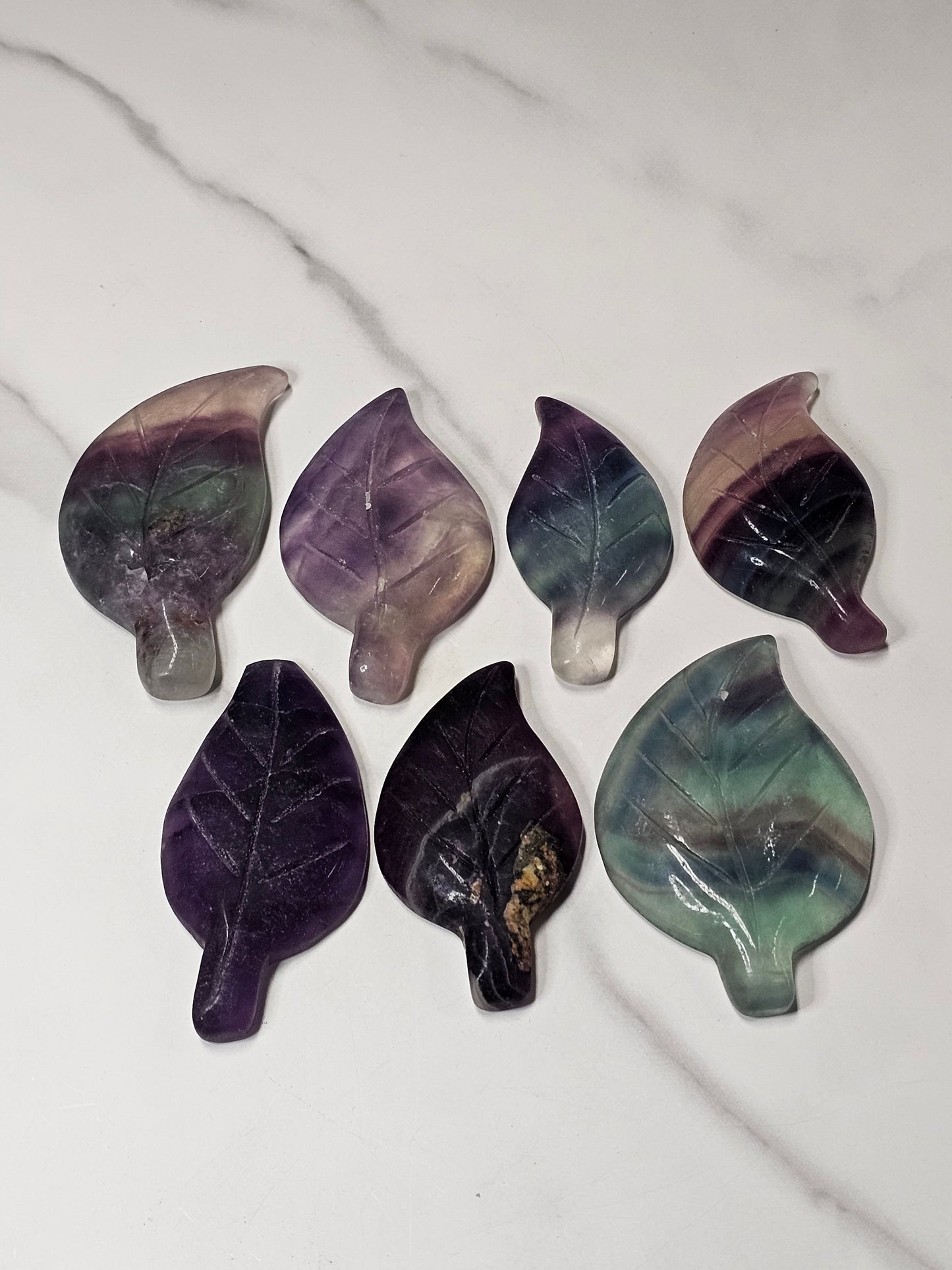 Fluorite Leaf Carving