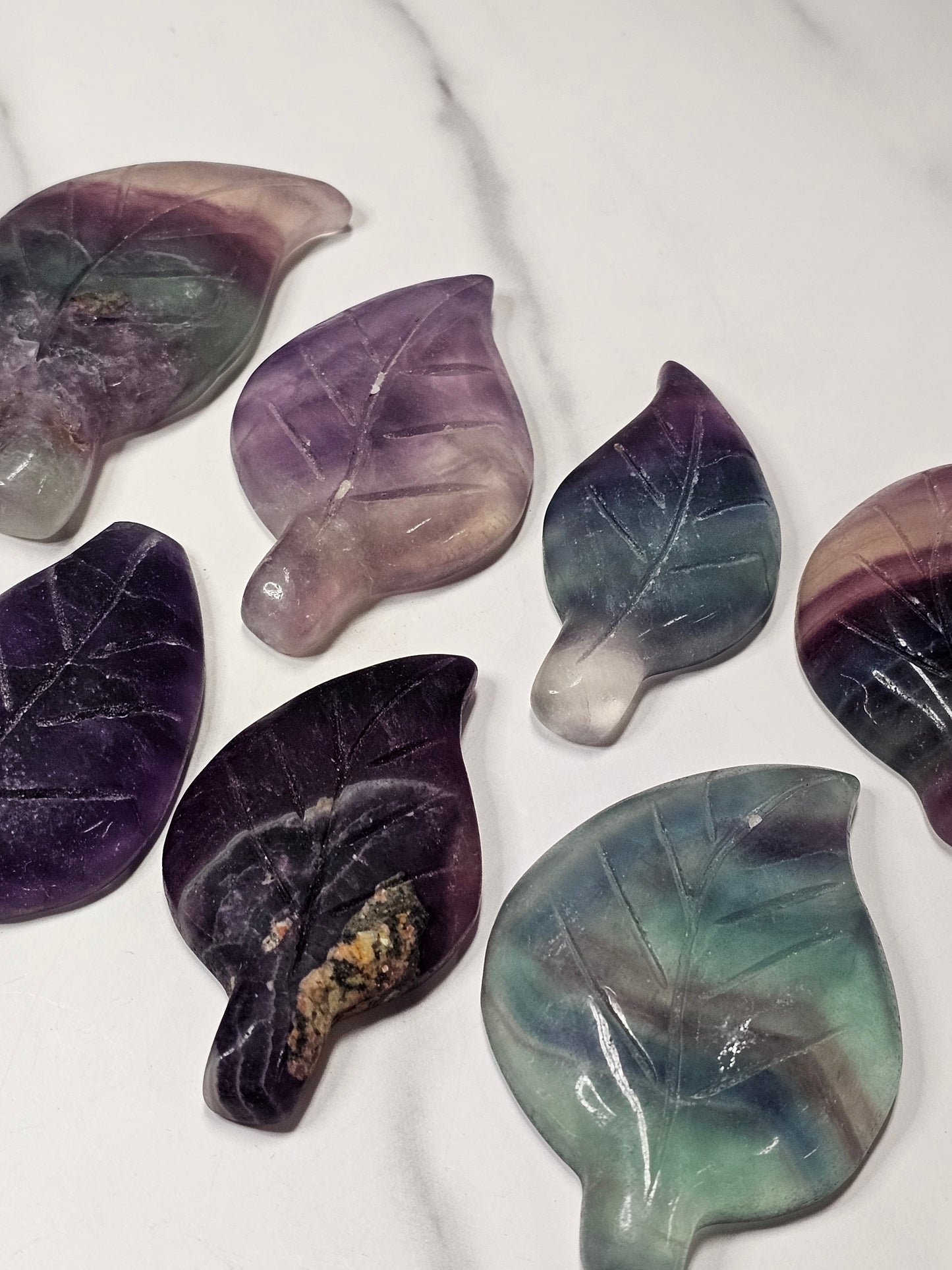 Fluorite Leaf Carving