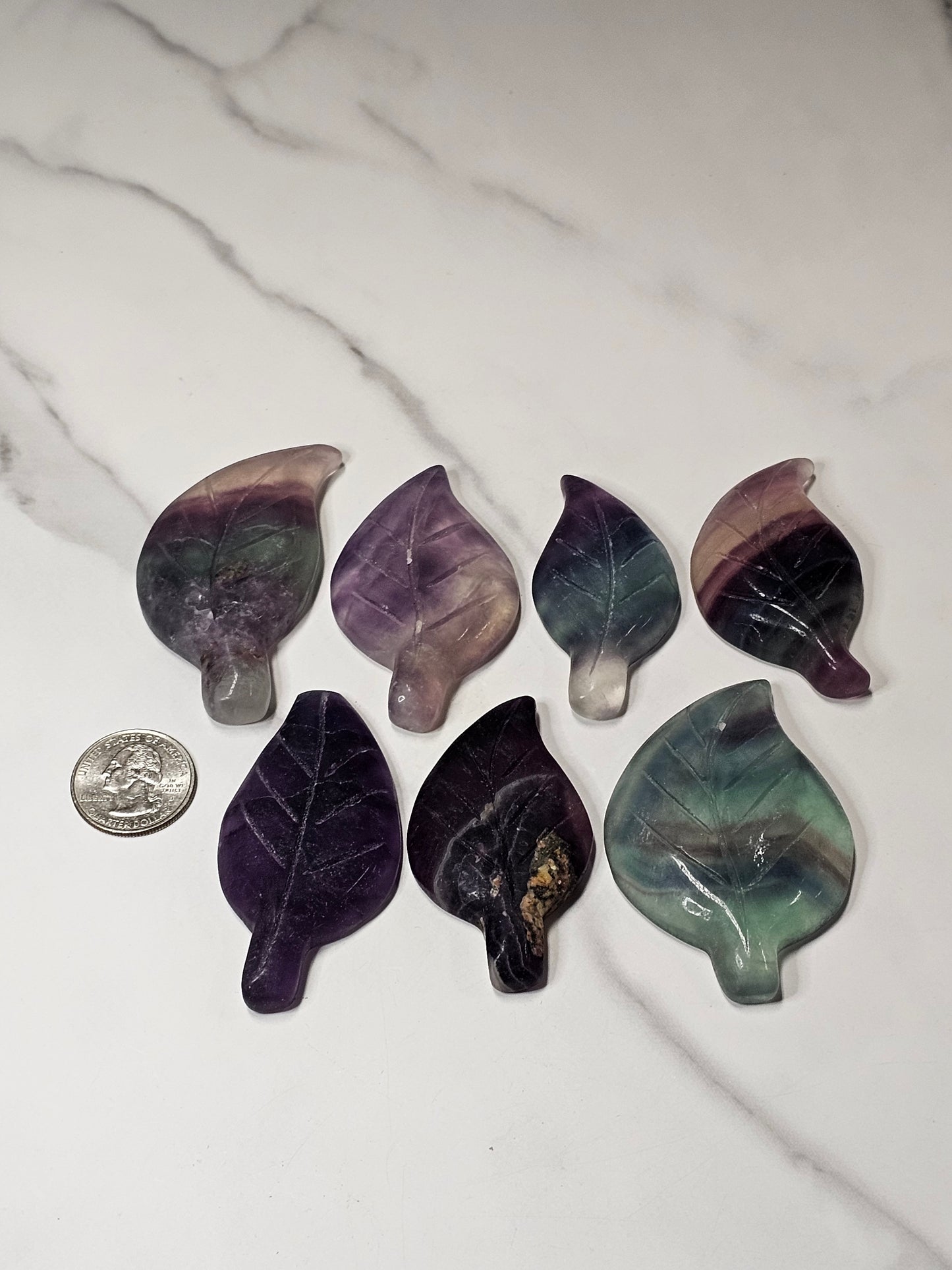 Fluorite Leaf Carving