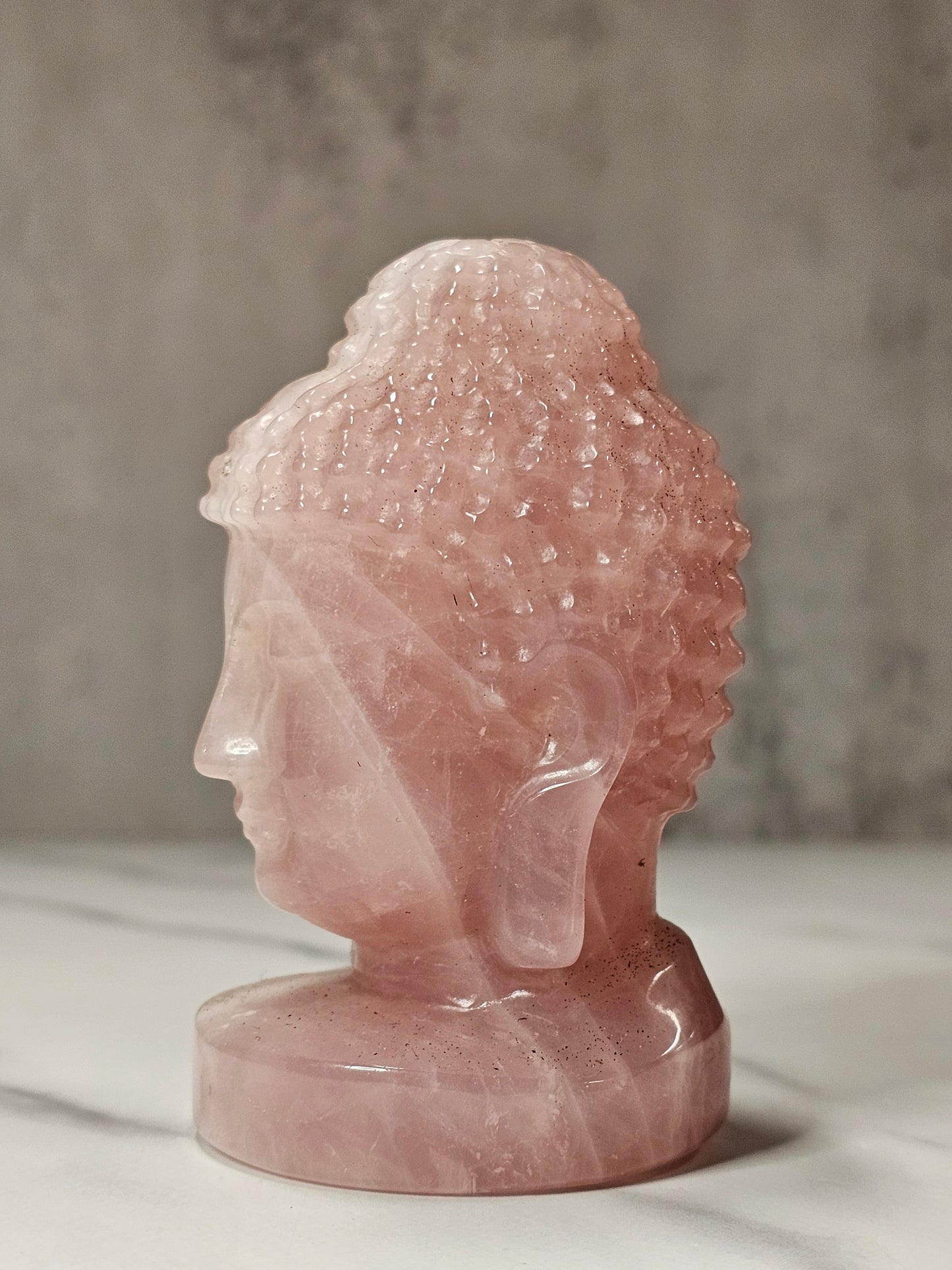 Rose Quartz Guan Yin Carving