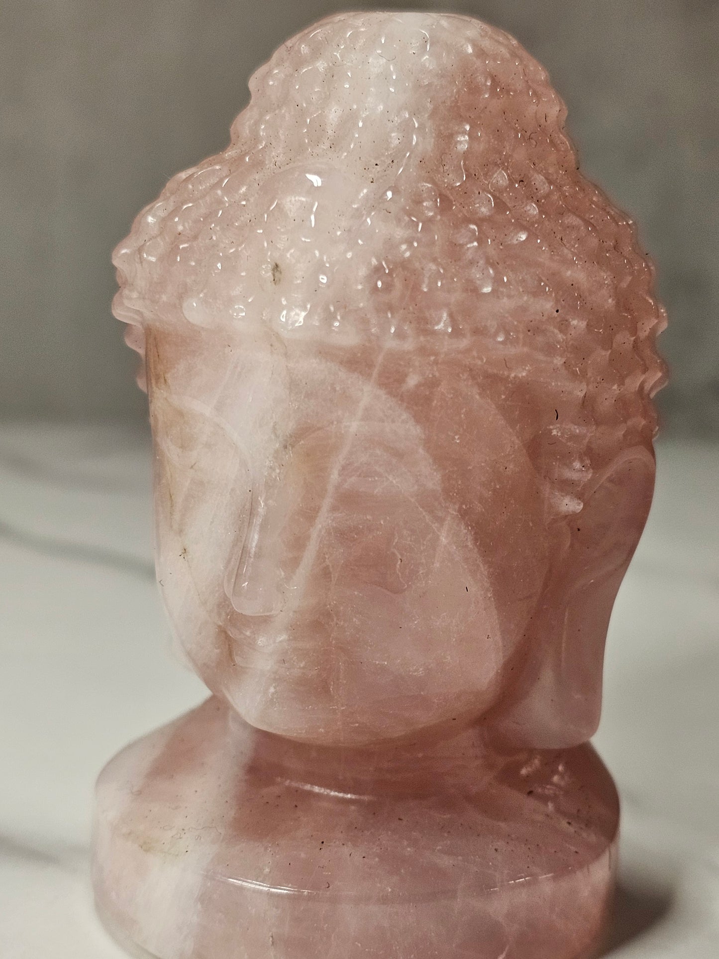 Rose Quartz Guan Yin Carving