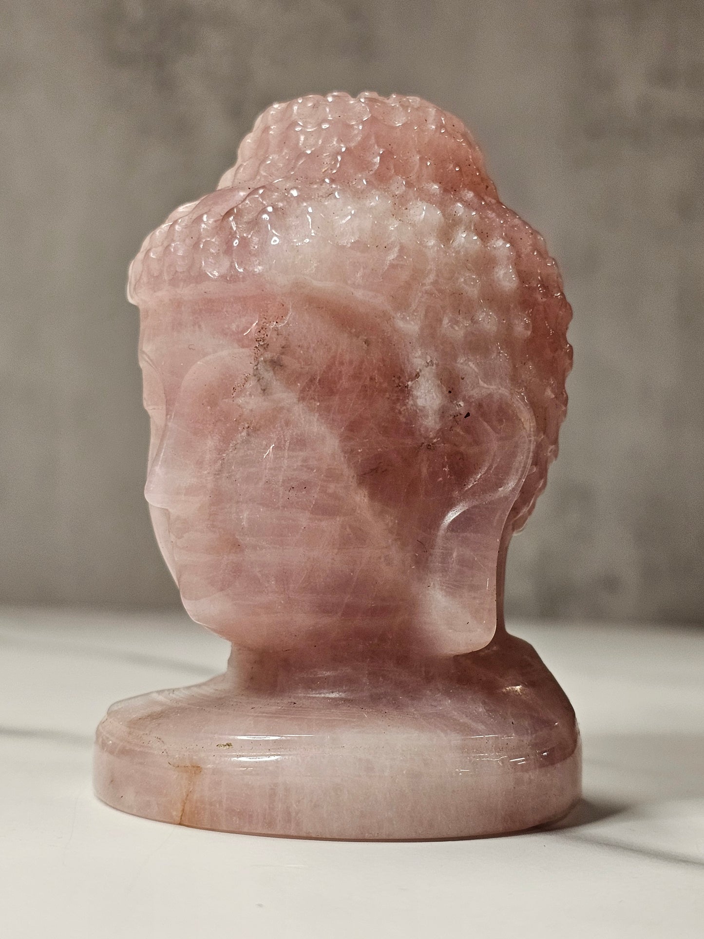 Rose Quartz Guan Yin Carving