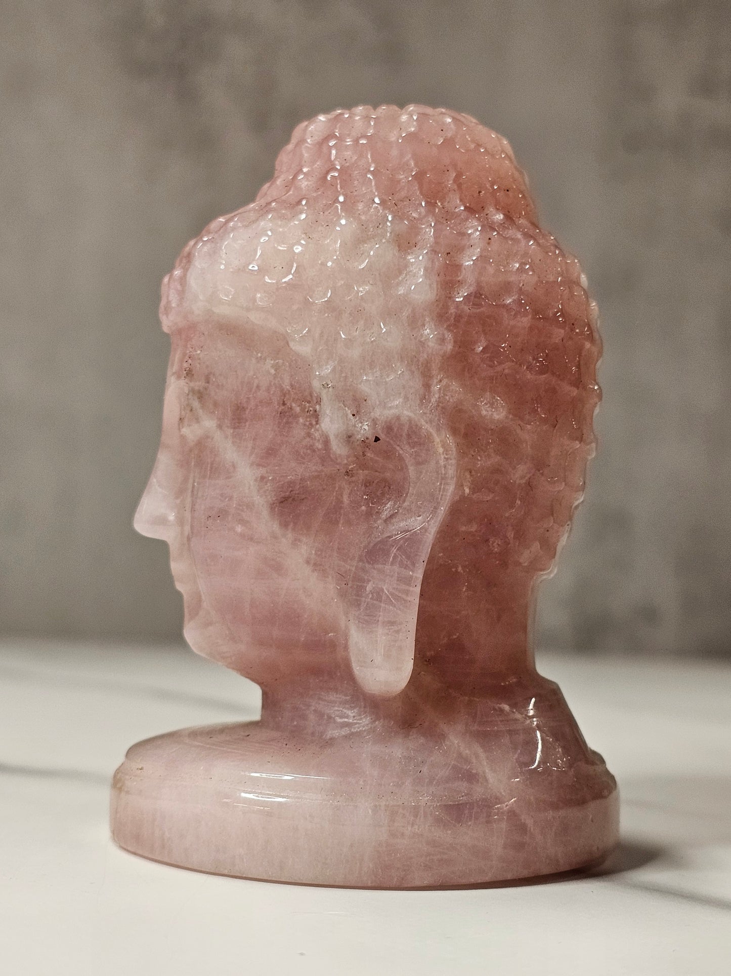 Rose Quartz Guan Yin Carving