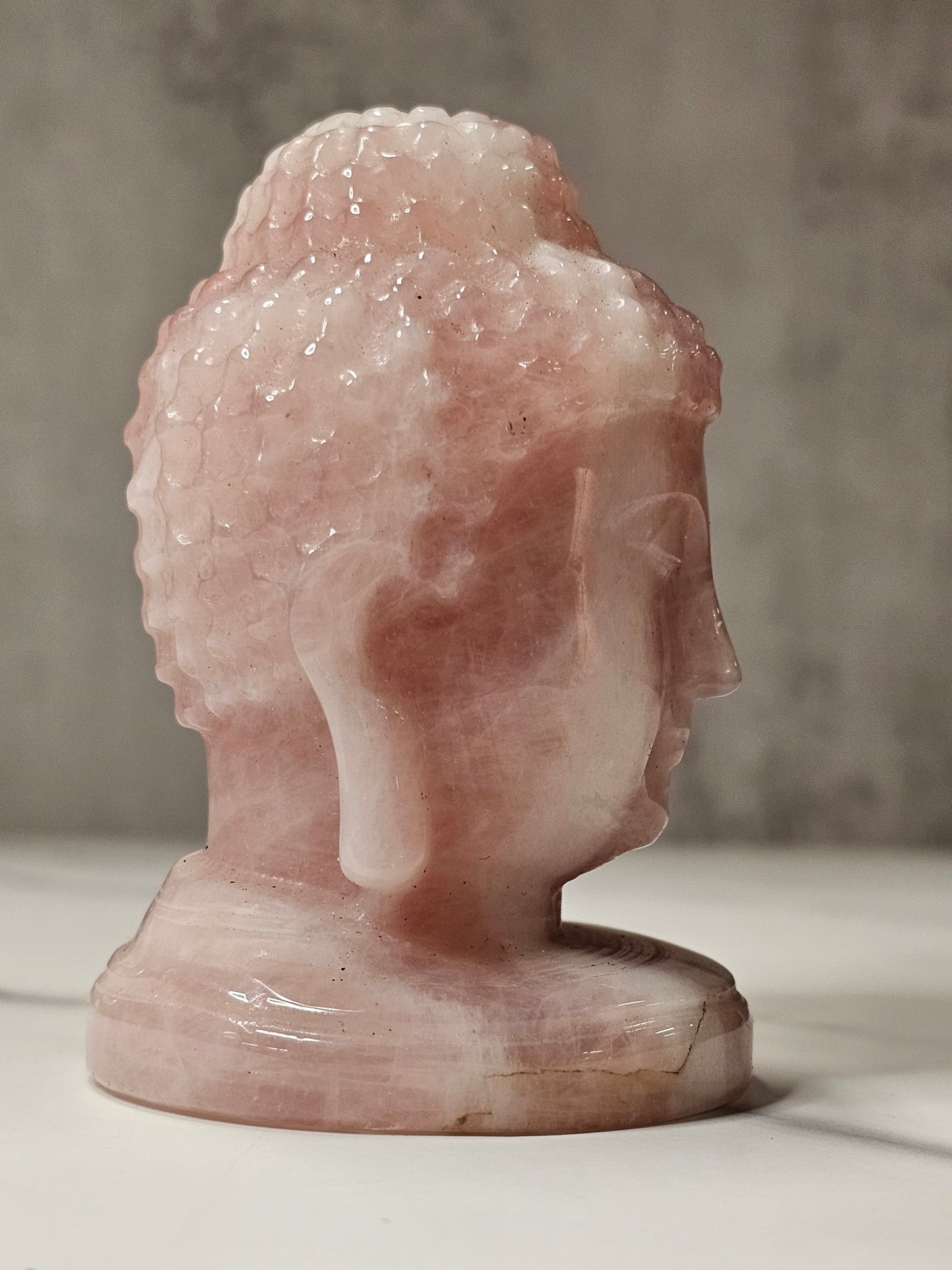 Rose Quartz Guan Yin Carving