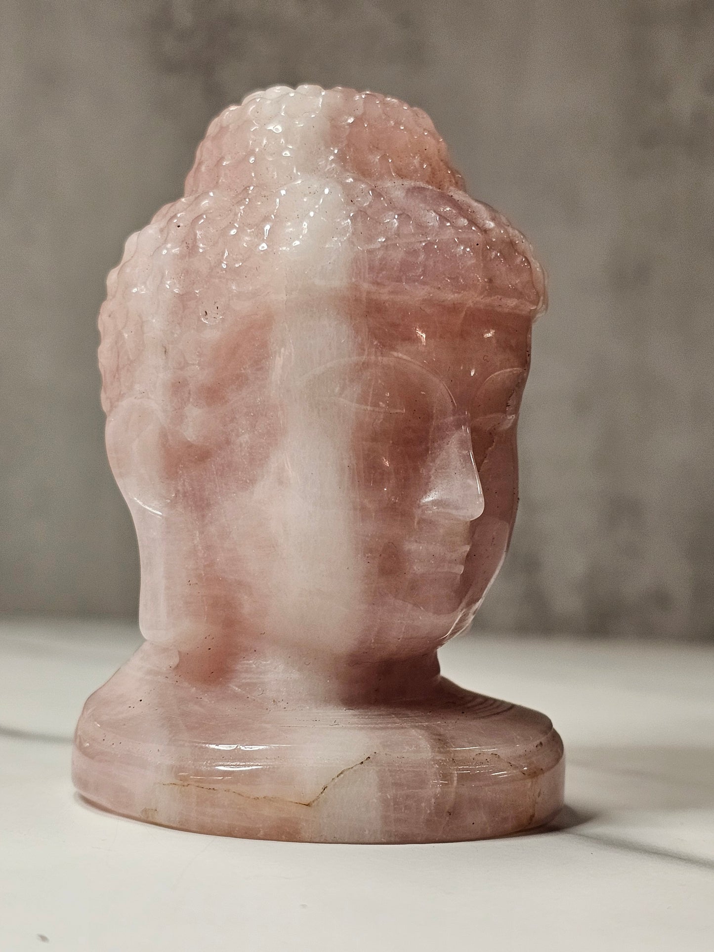 Rose Quartz Guan Yin Carving