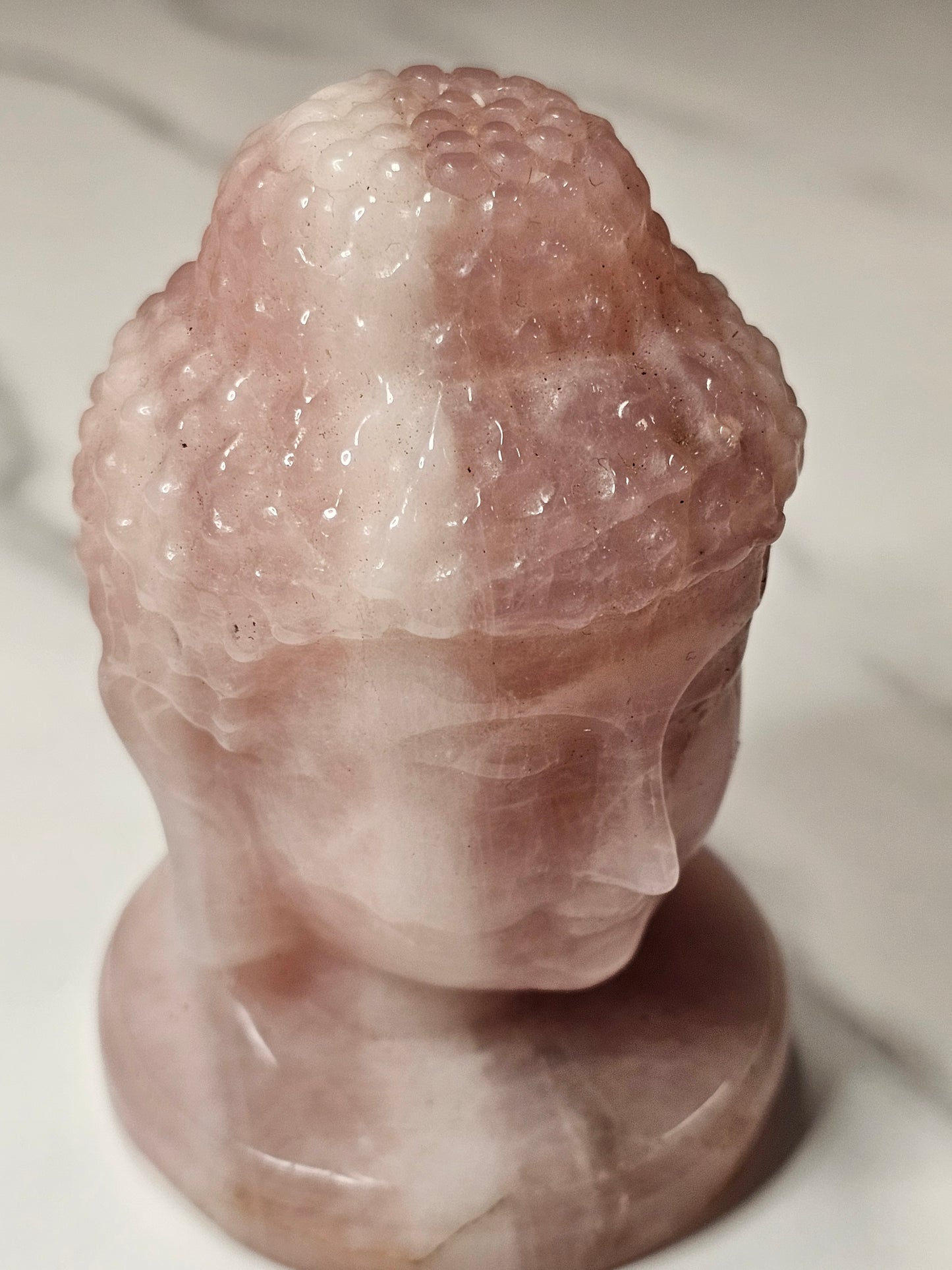 Rose Quartz Guan Yin Carving