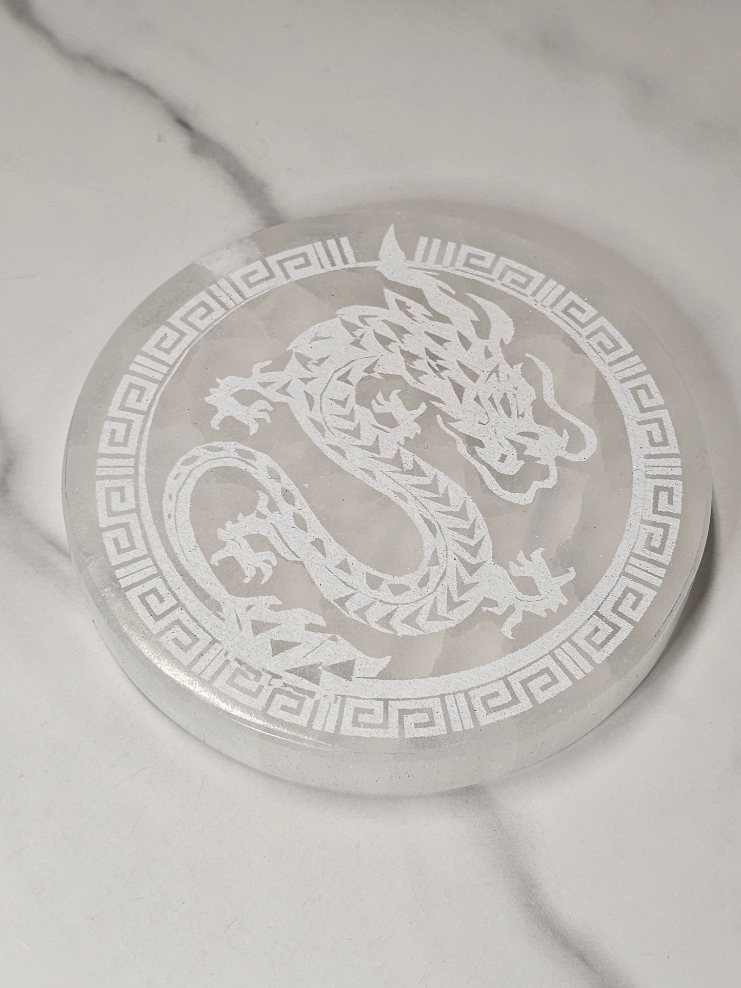 Selenite Charging Plate - Dragon Design