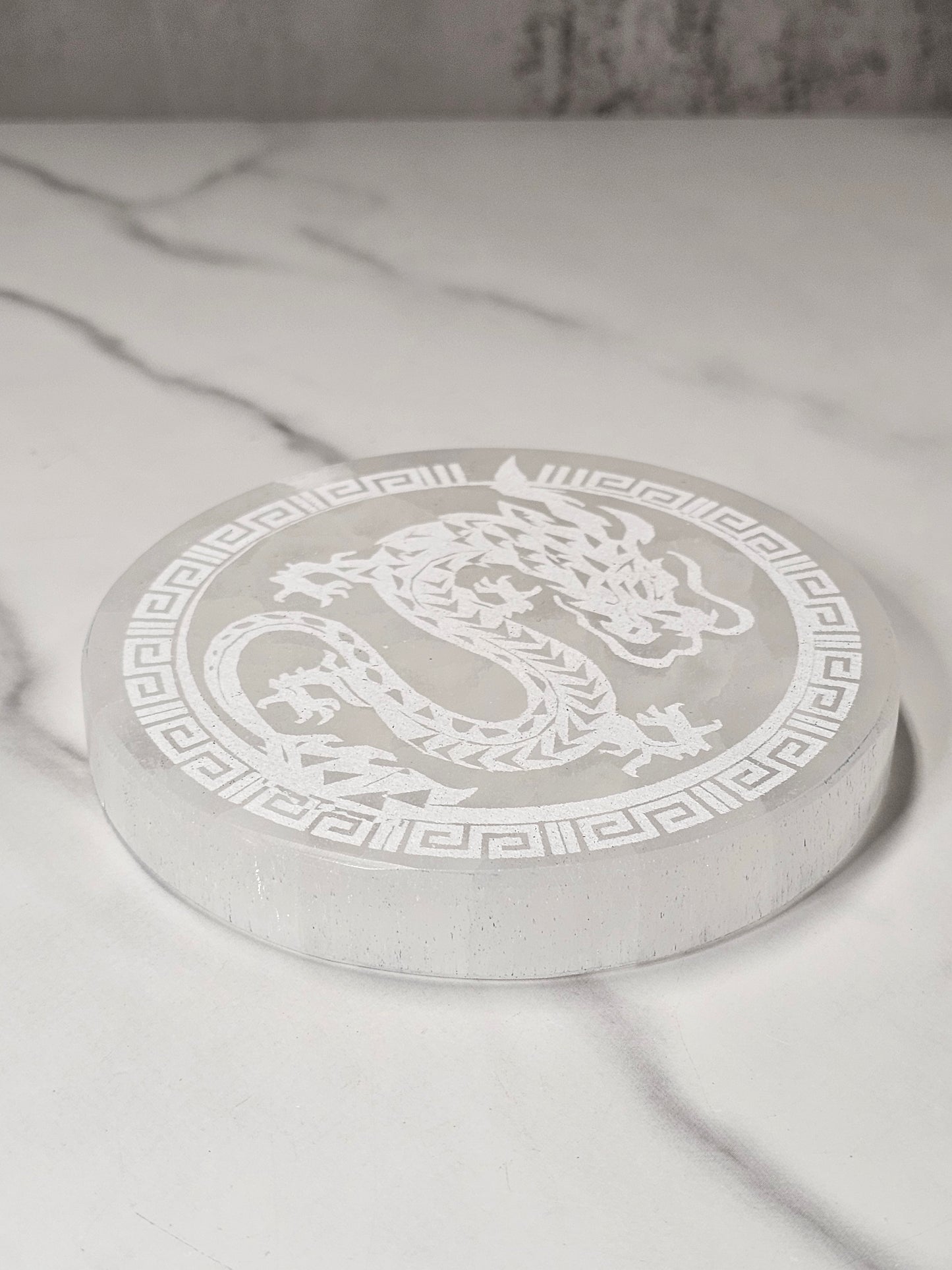 Selenite Charging Plate - Dragon Design