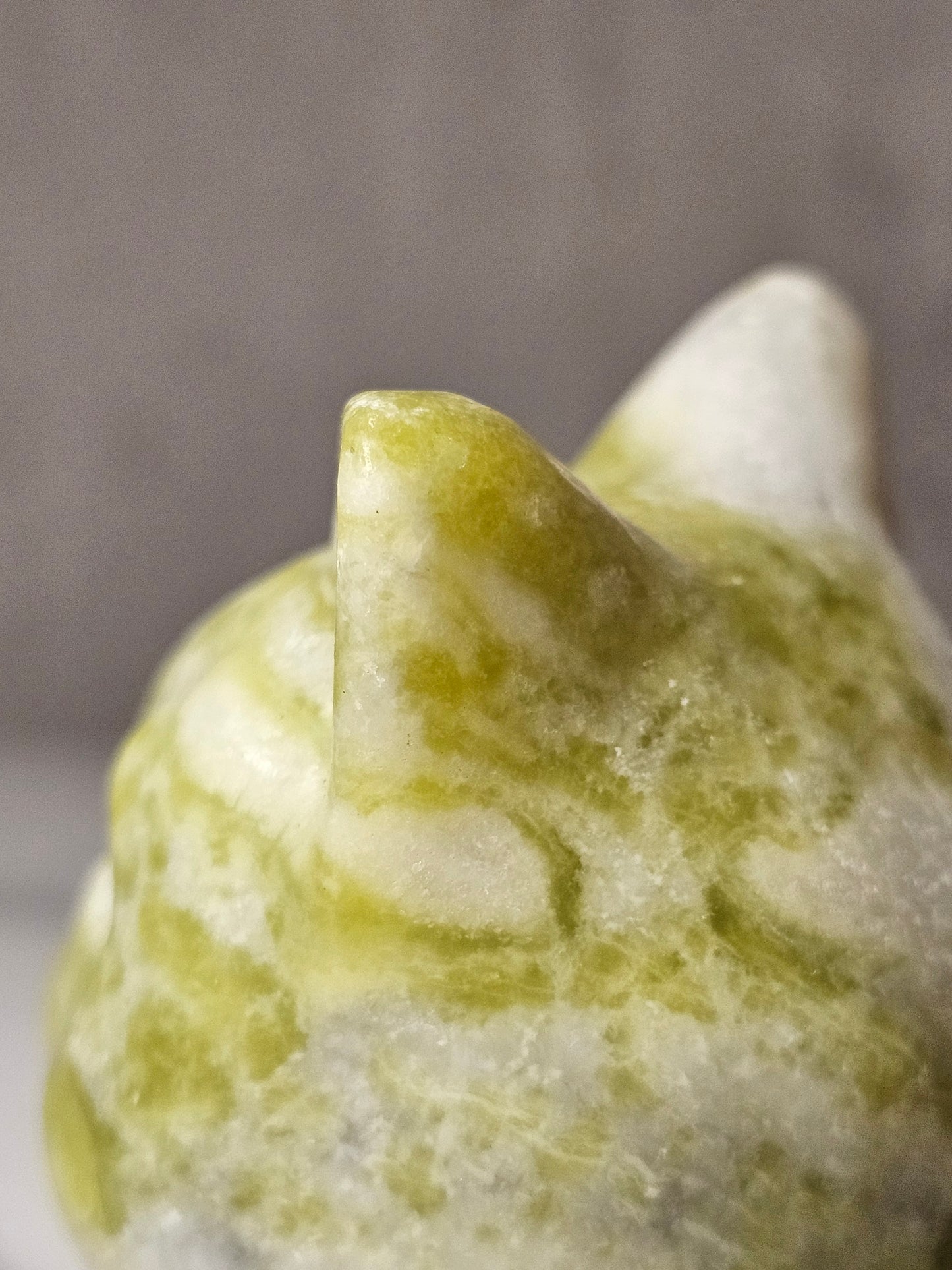 White Jade Sitting Cat Carving - Large