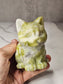 White Jade Sitting Cat Carving - Large