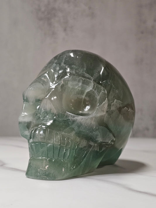 Fluorite Skull Carving