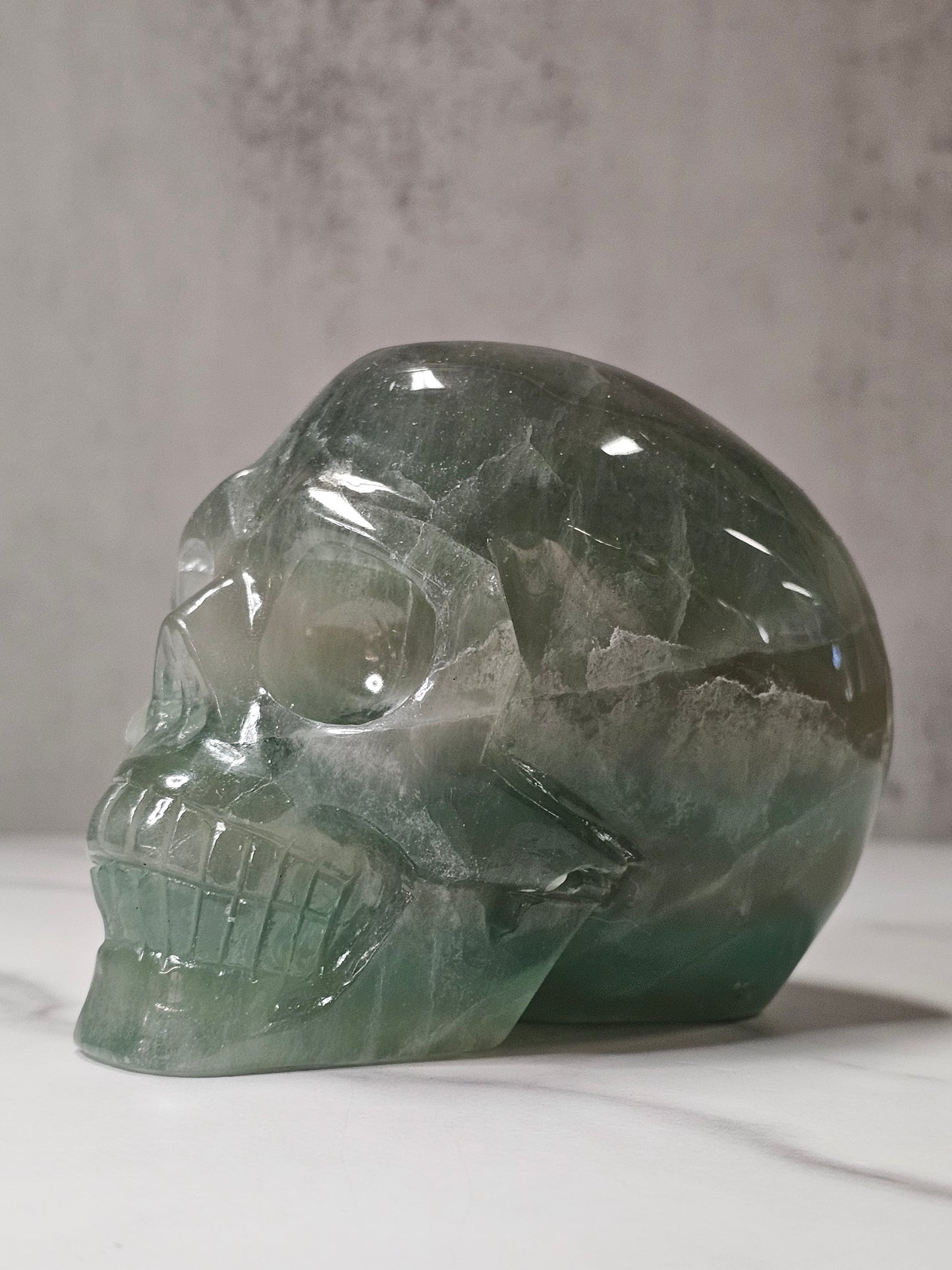 Fluorite Skull Carving