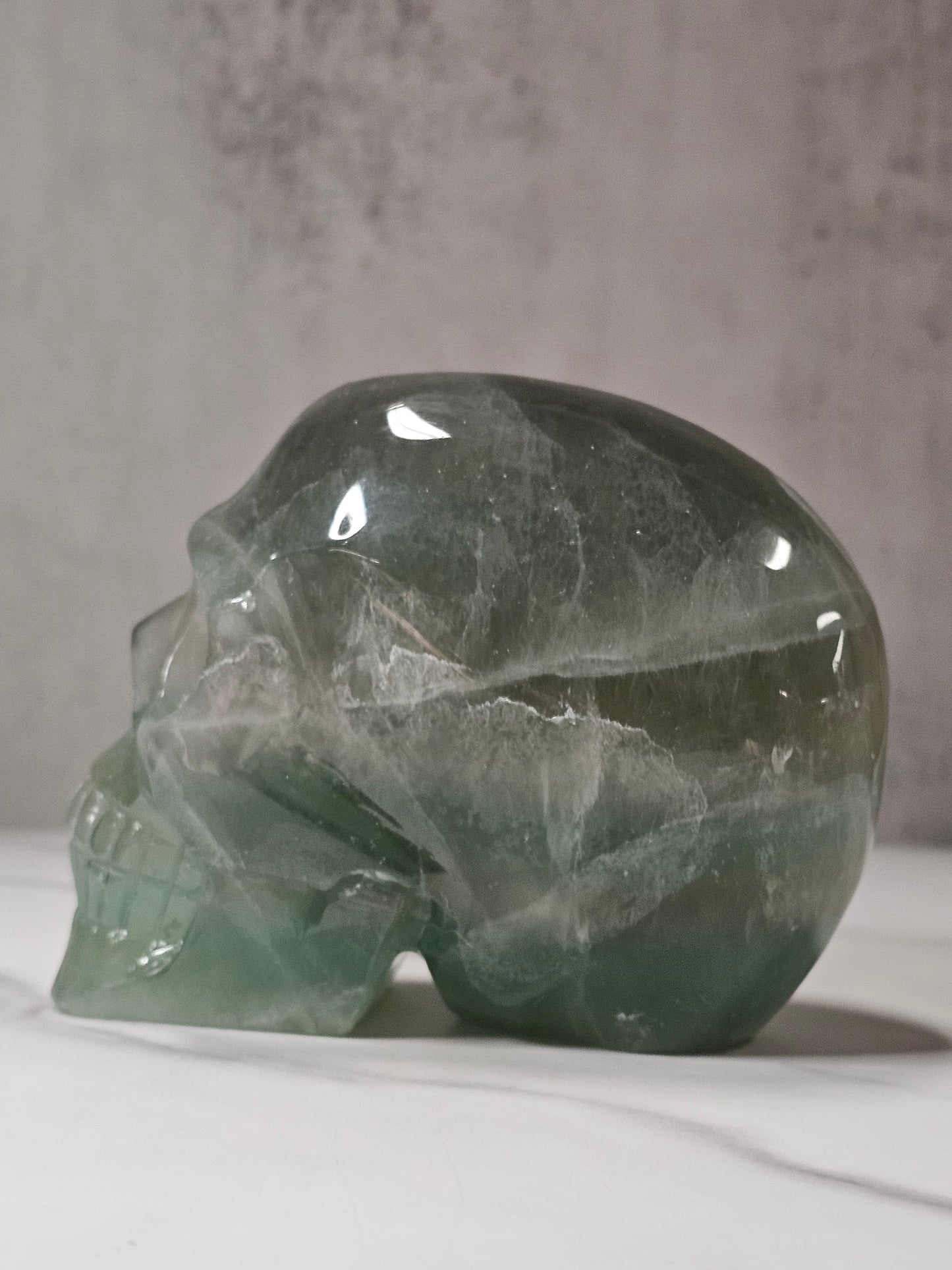 Fluorite Skull Carving