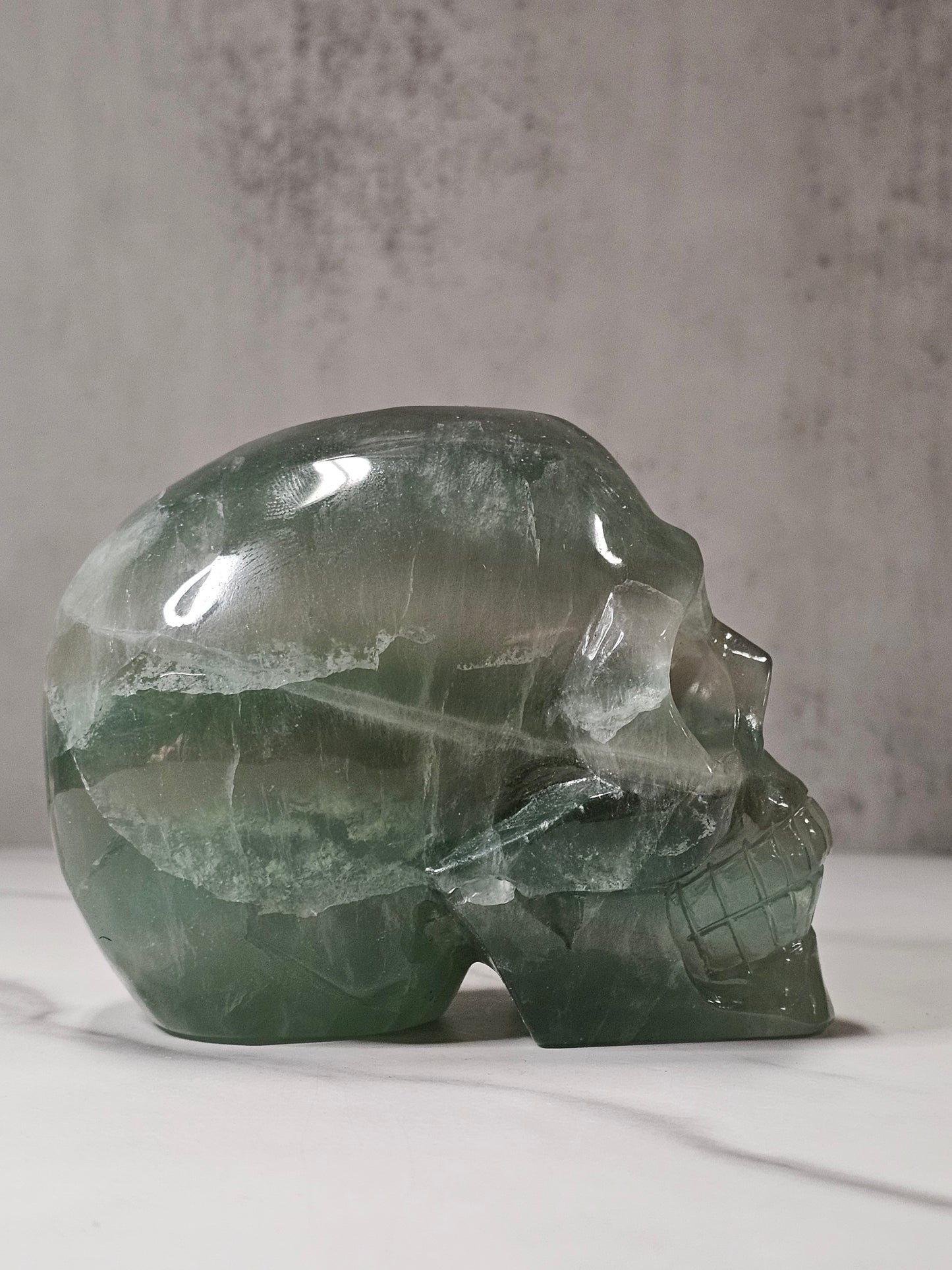 Fluorite Skull Carving