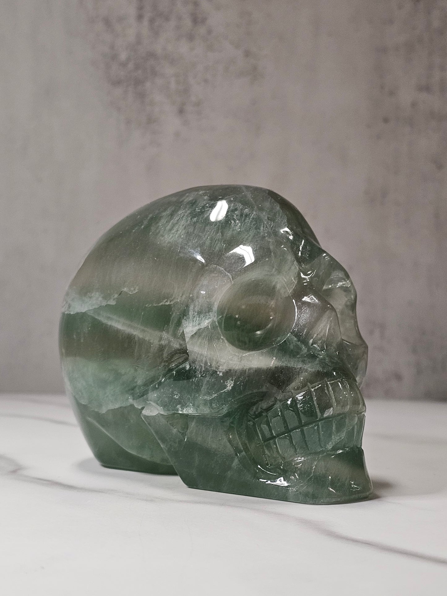 Fluorite Skull Carving