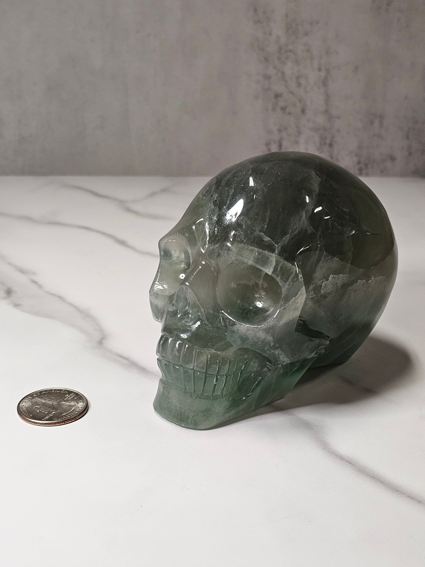 Fluorite Skull Carving