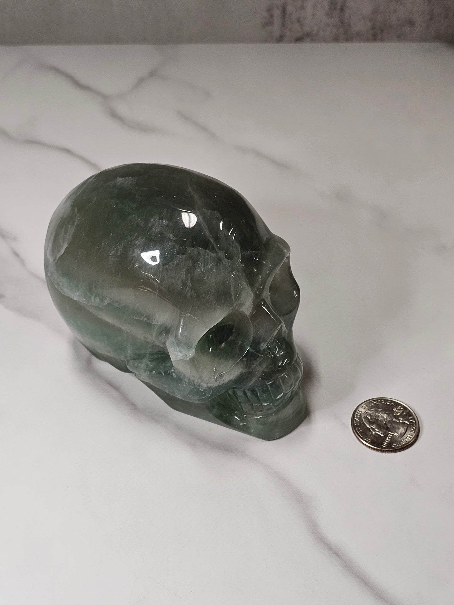 Fluorite Skull Carving