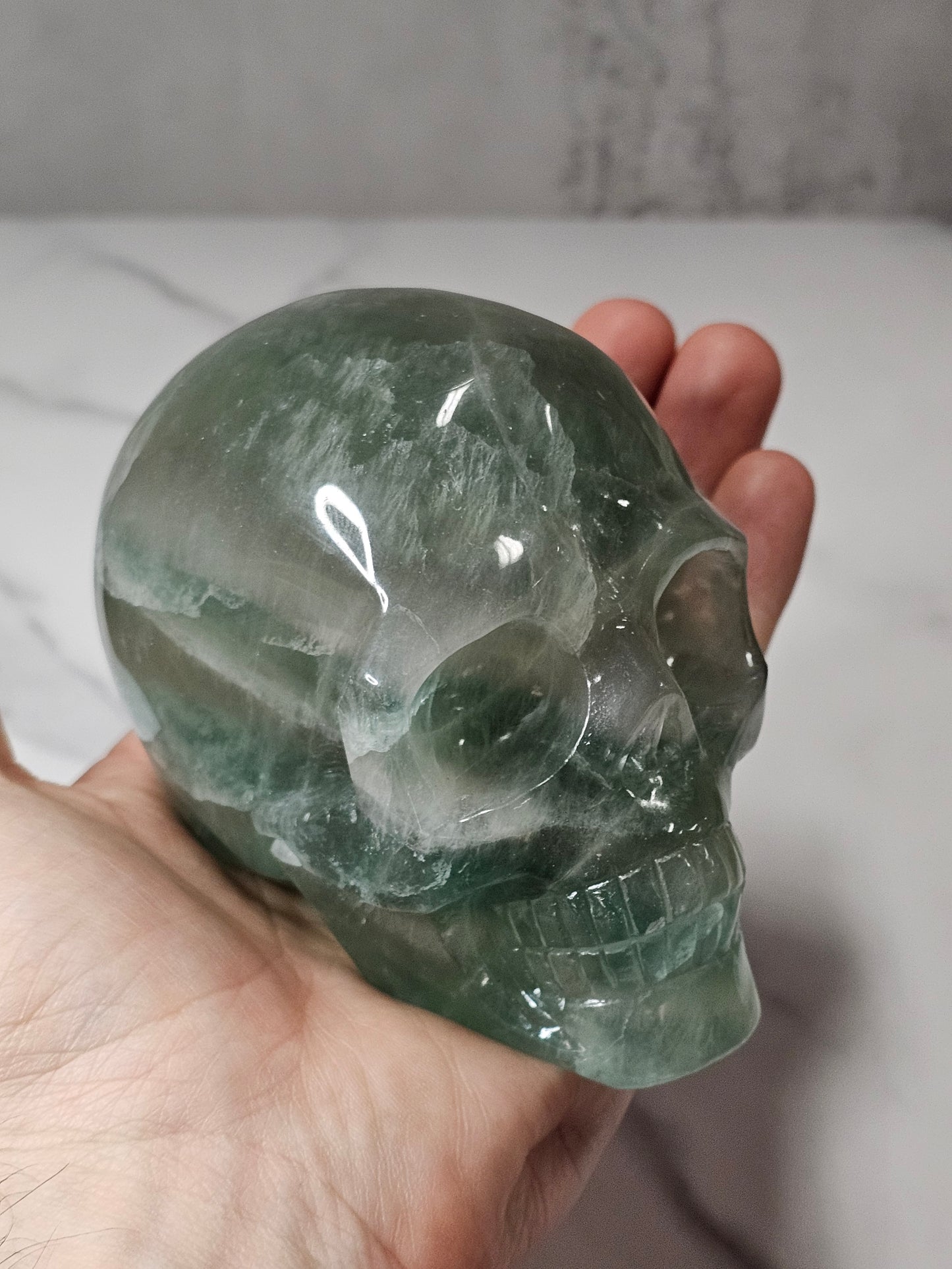 Fluorite Skull Carving