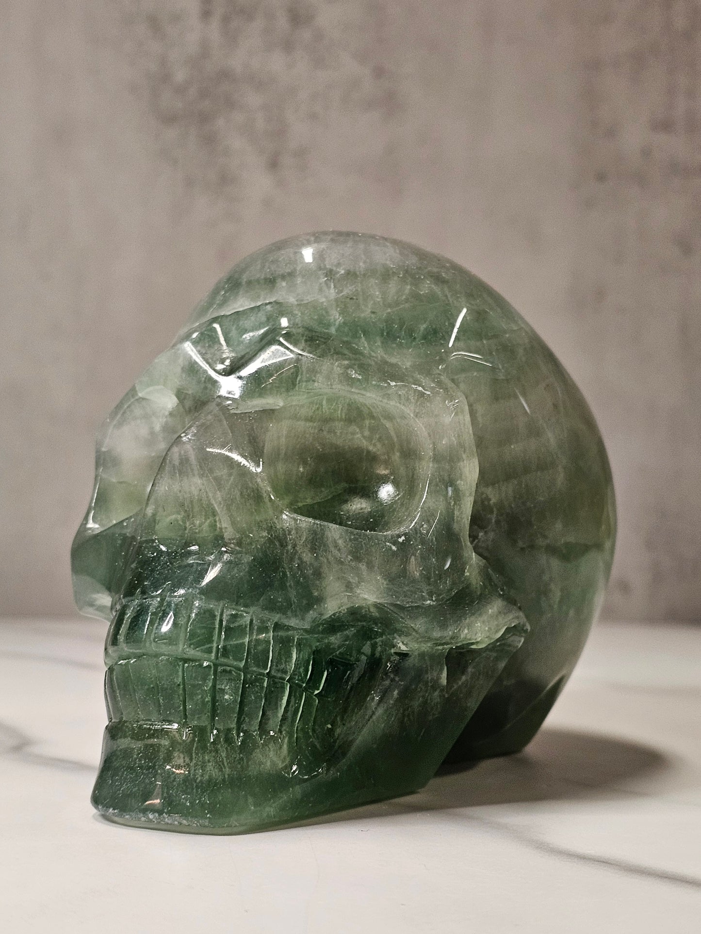 Fluorite Skull Carving