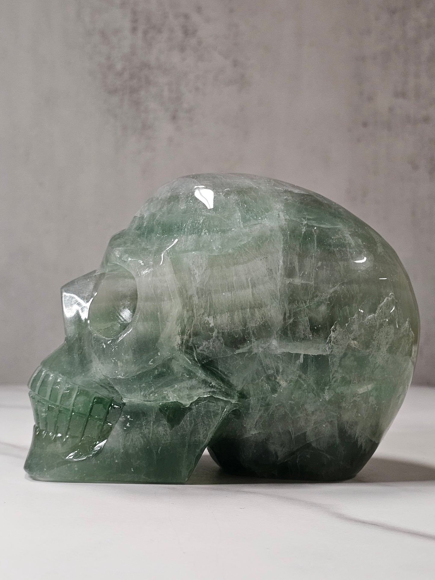 Fluorite Skull Carving