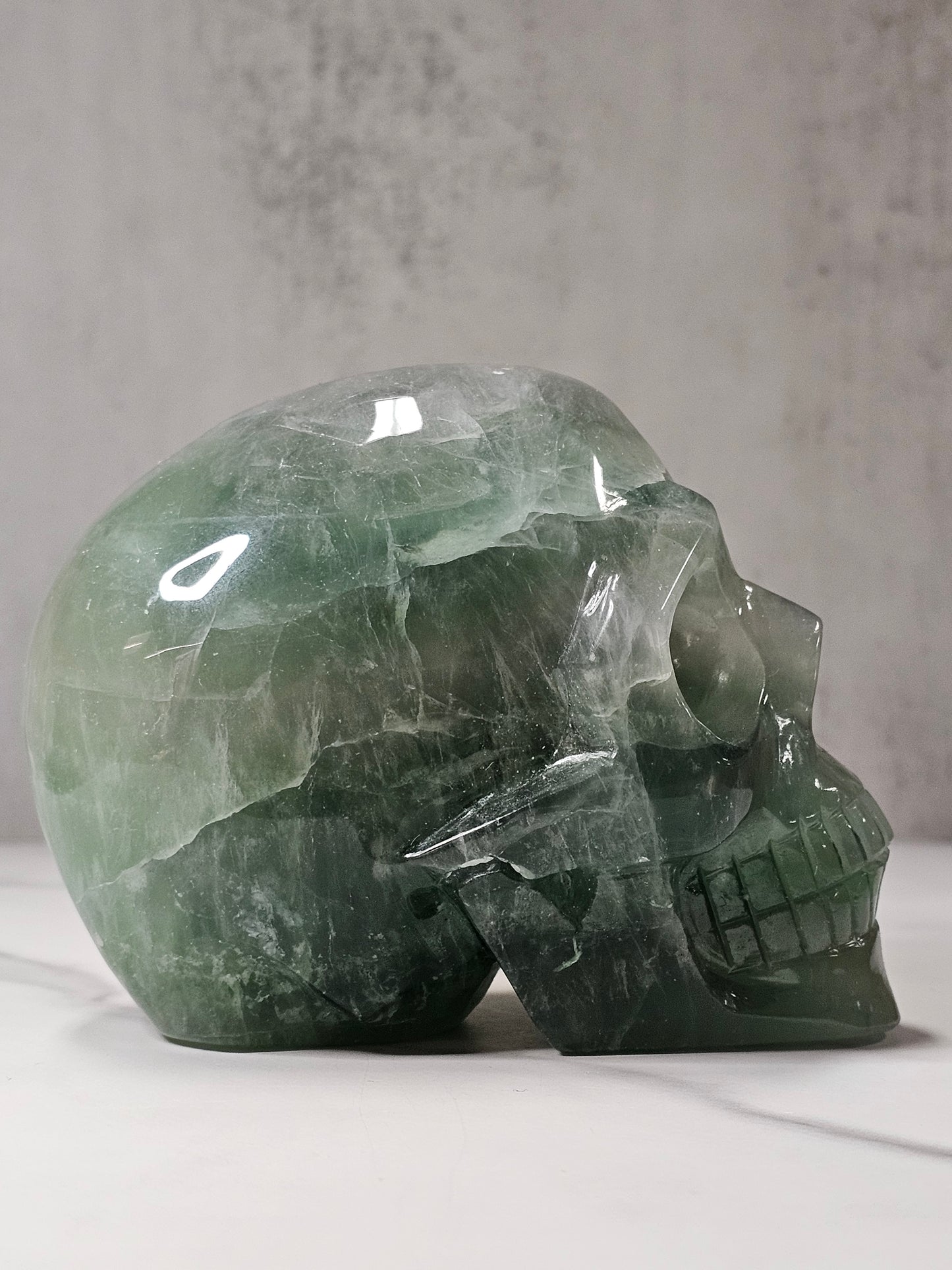 Fluorite Skull Carving