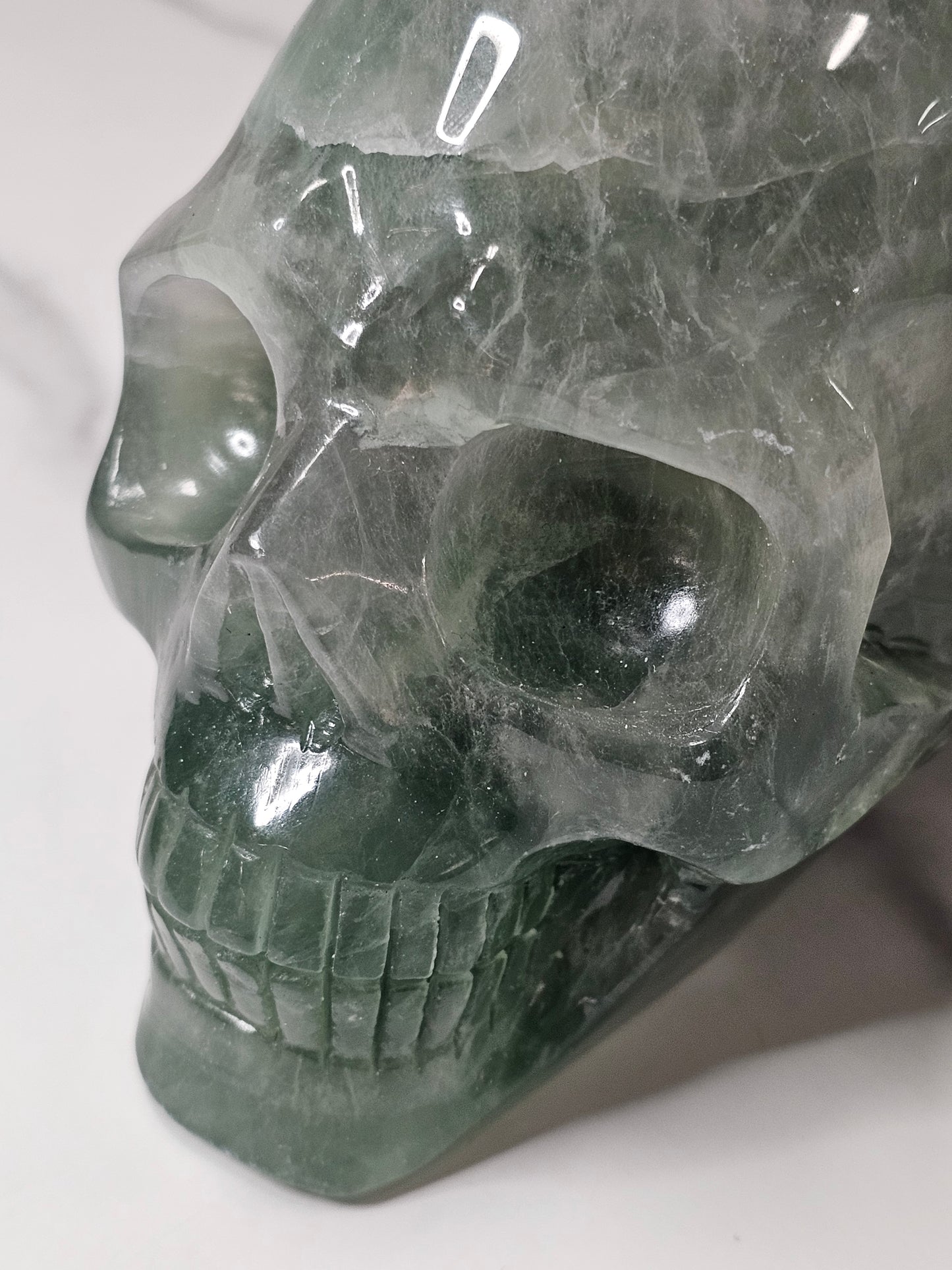 Fluorite Skull Carving