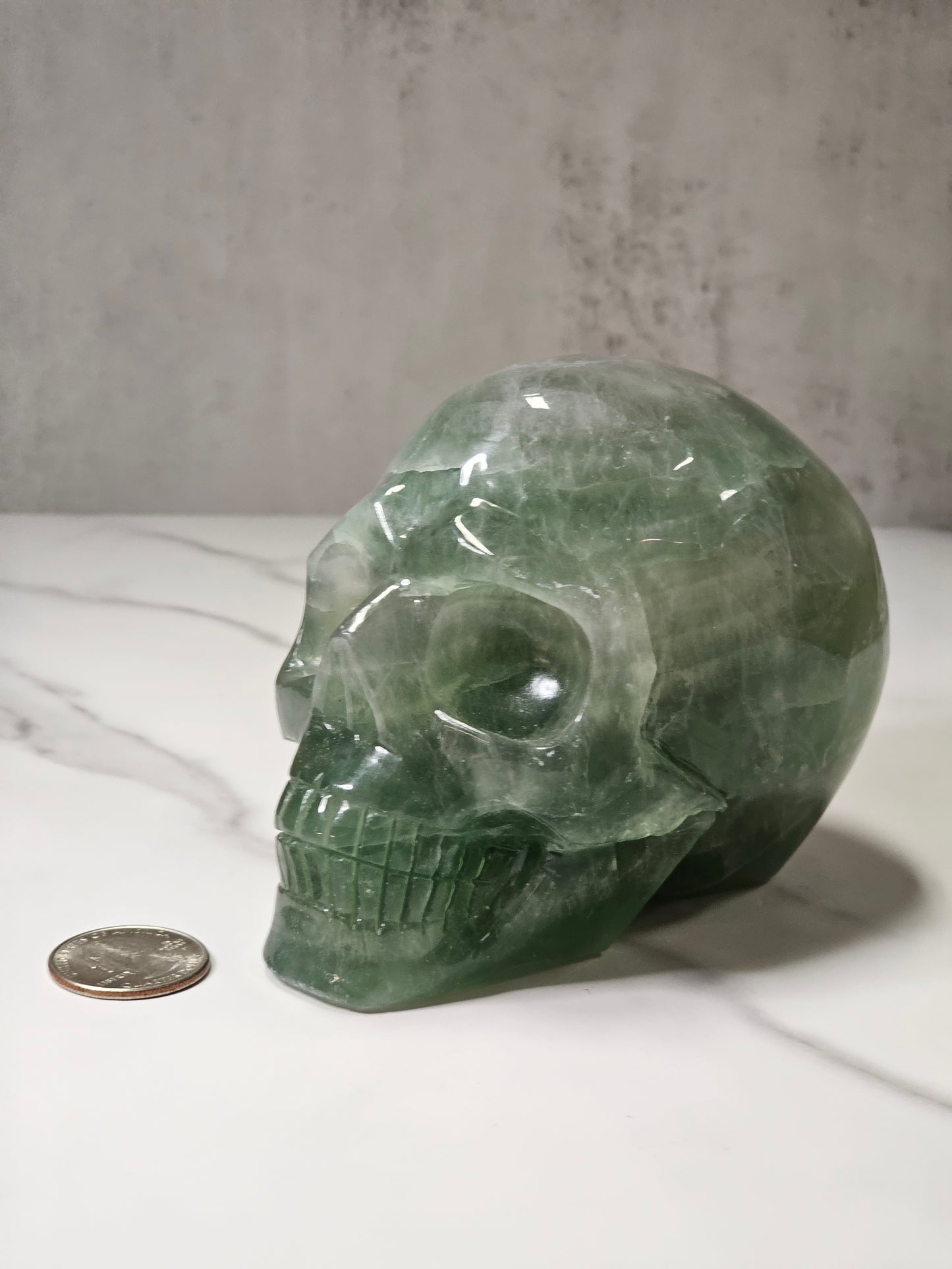 Fluorite Skull Carving