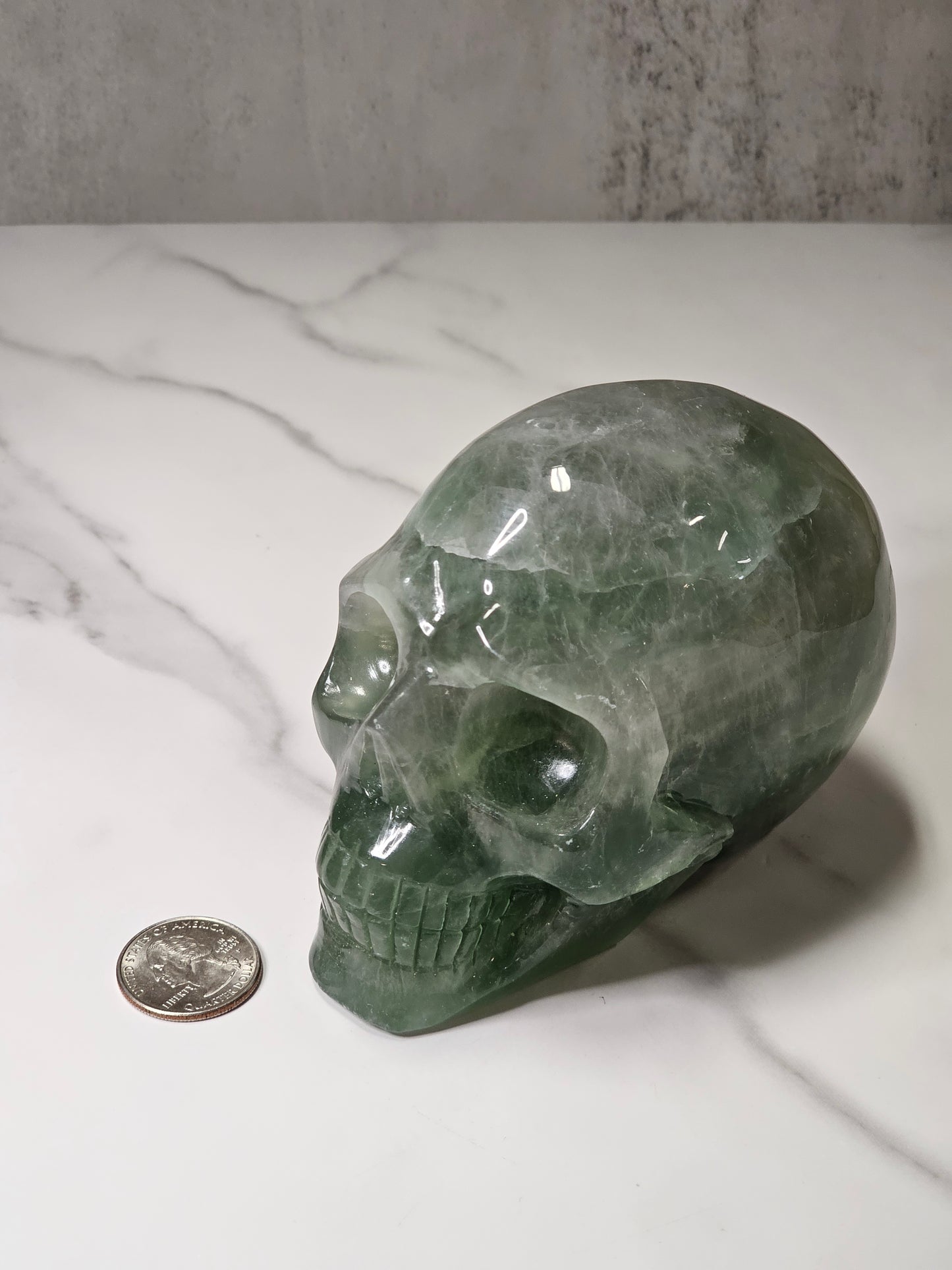 Fluorite Skull Carving