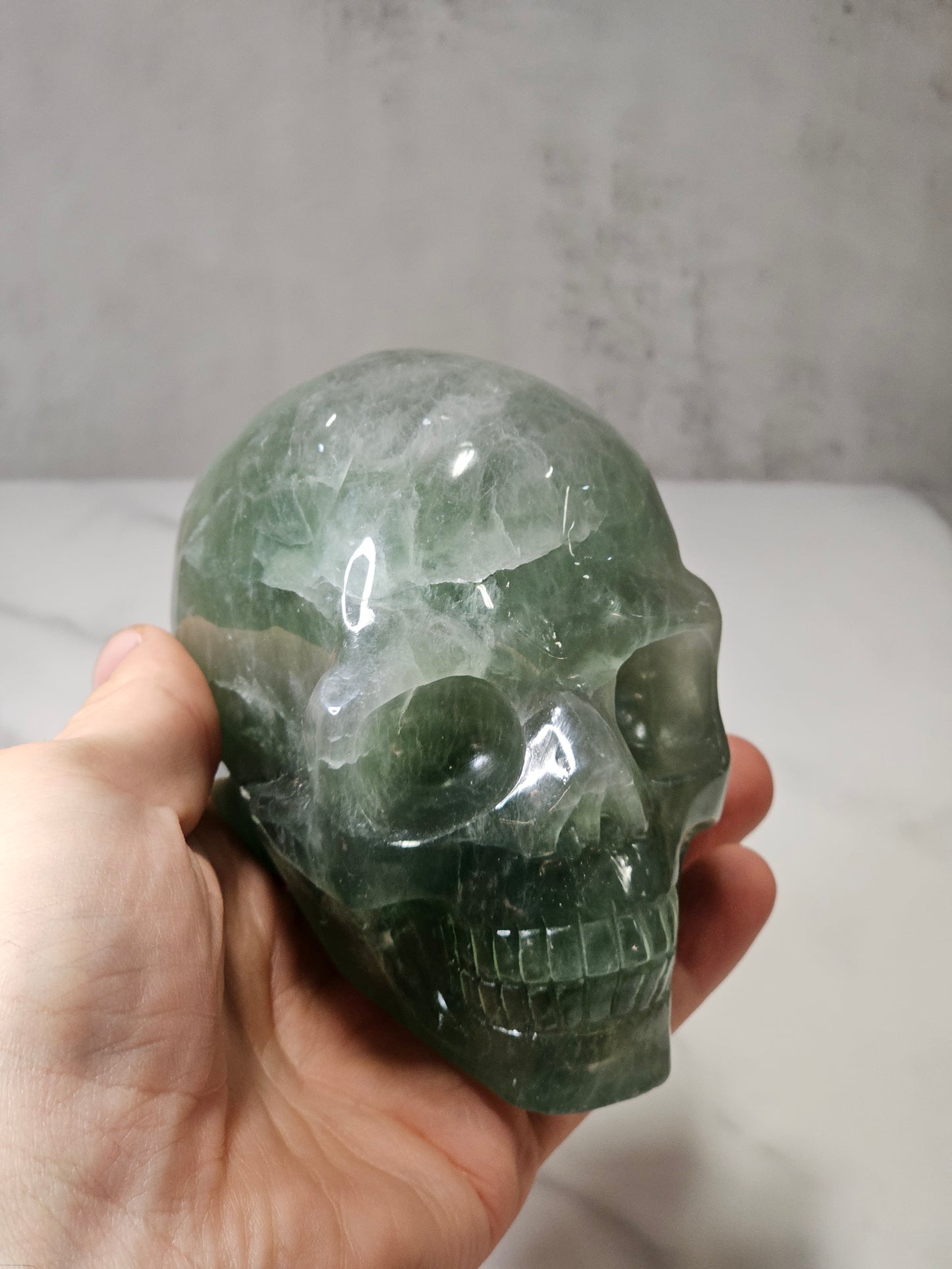 Fluorite Skull Carving