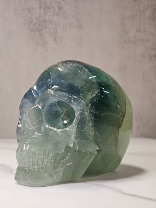 Fluorite Skull Carving