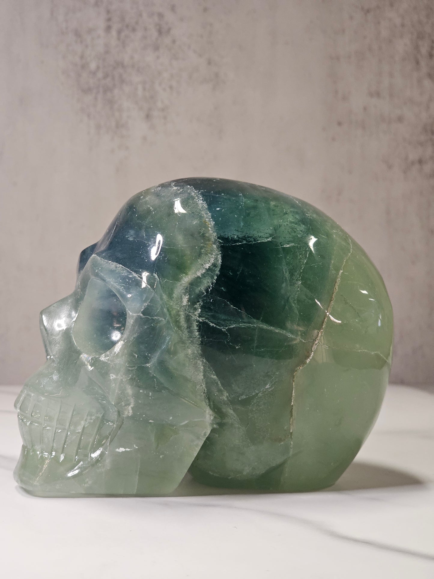 Fluorite Skull Carving