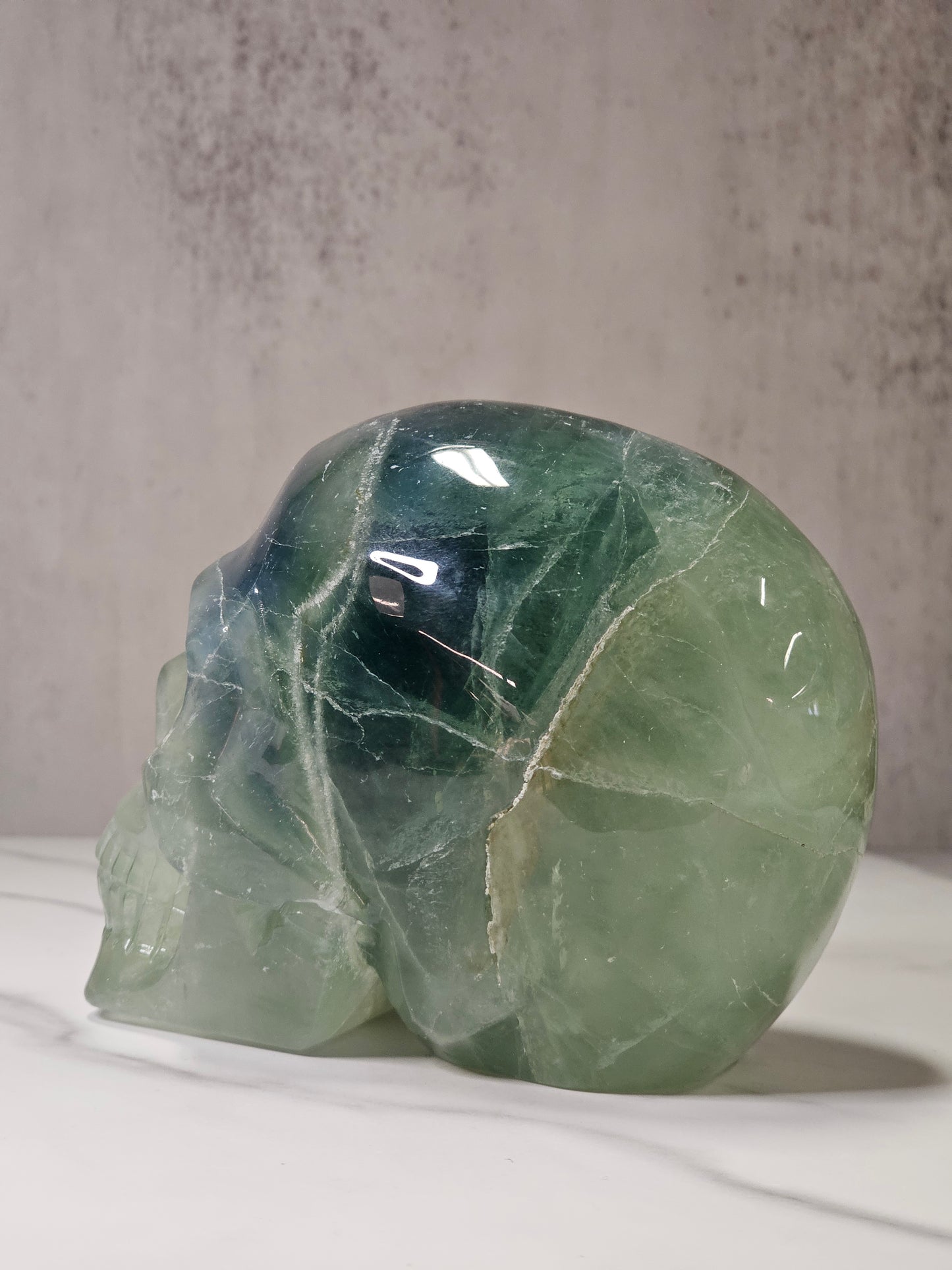 Fluorite Skull Carving