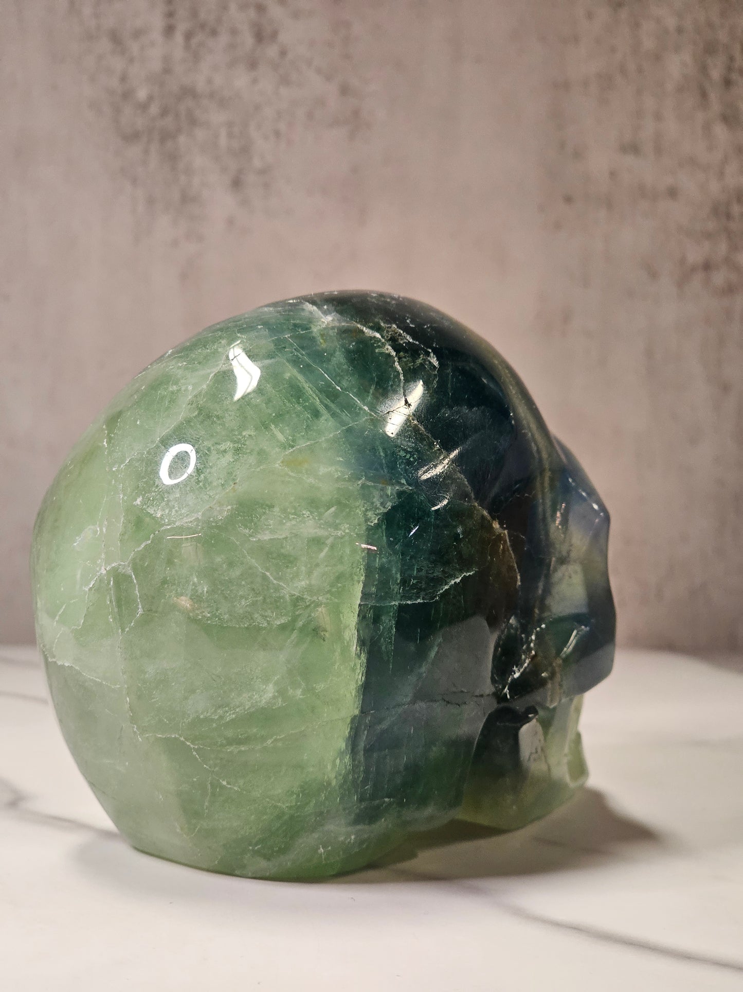 Fluorite Skull Carving