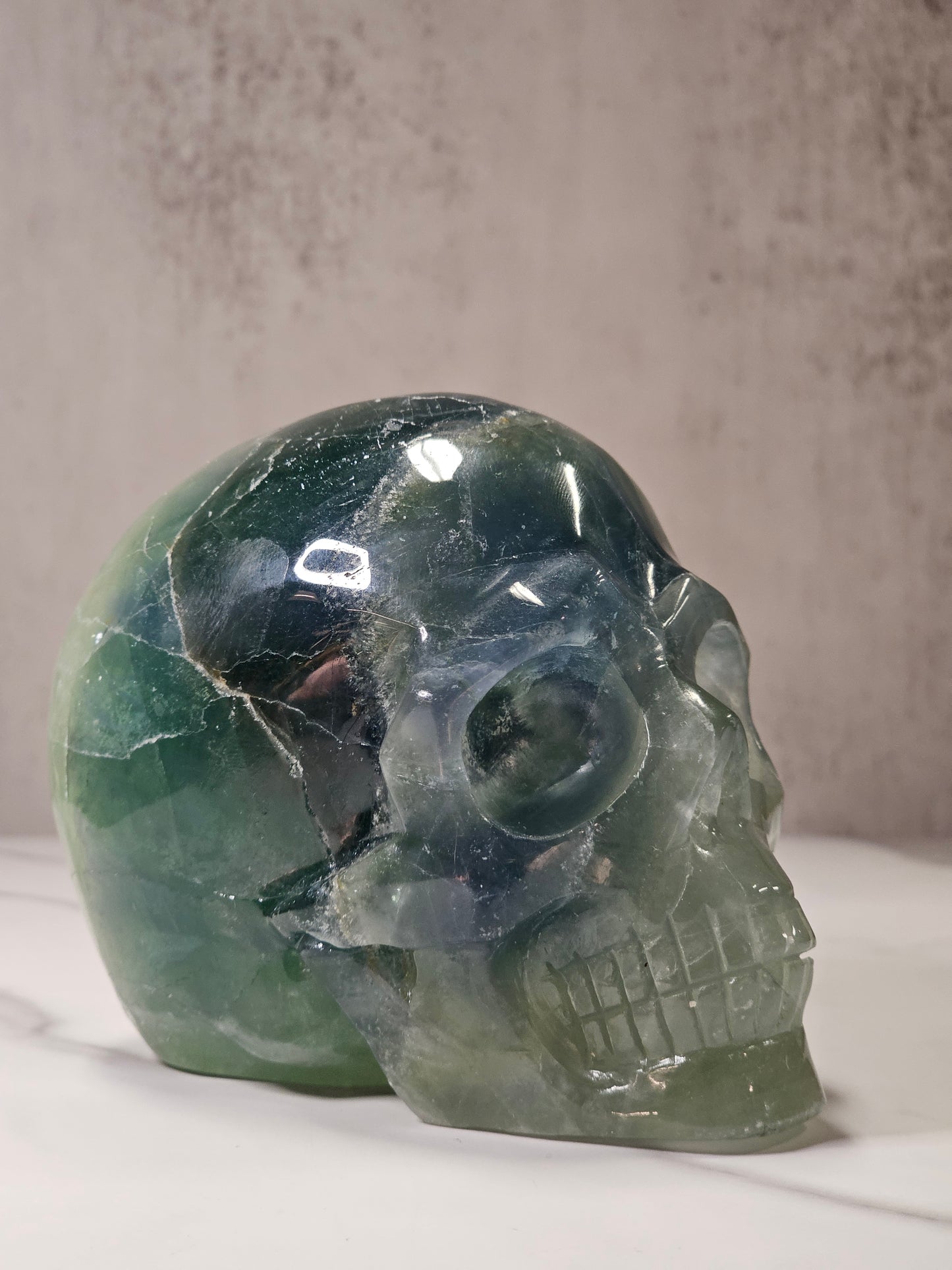 Fluorite Skull Carving