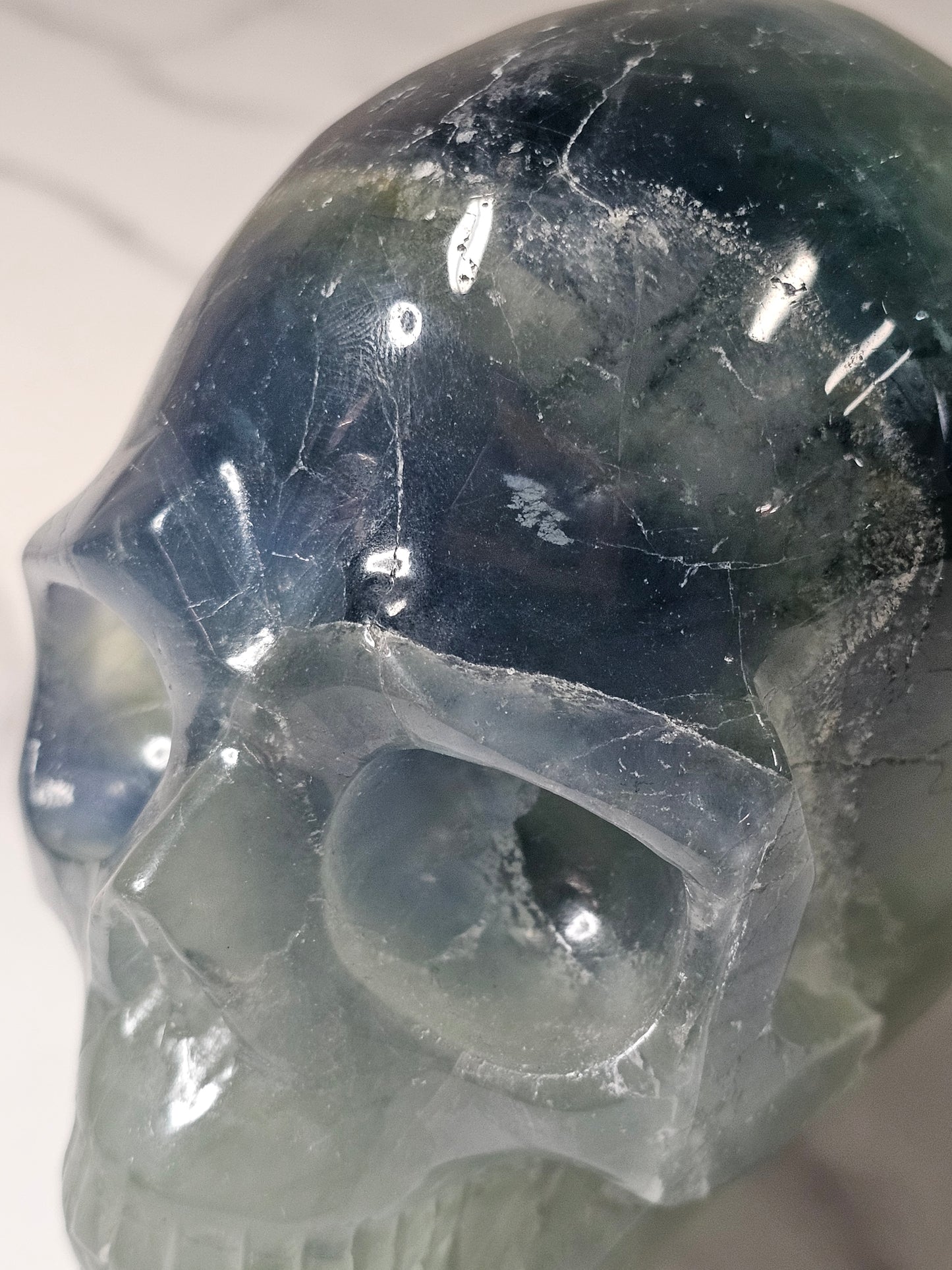 Fluorite Skull Carving