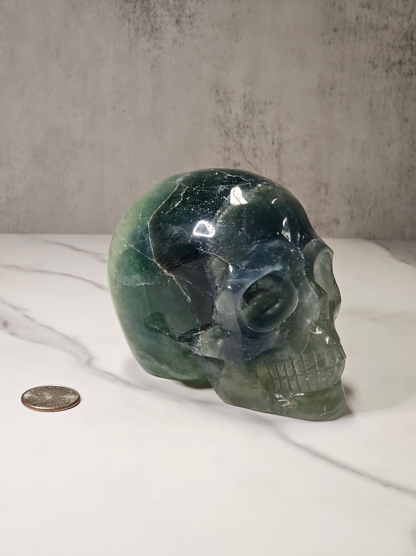 Fluorite Skull Carving