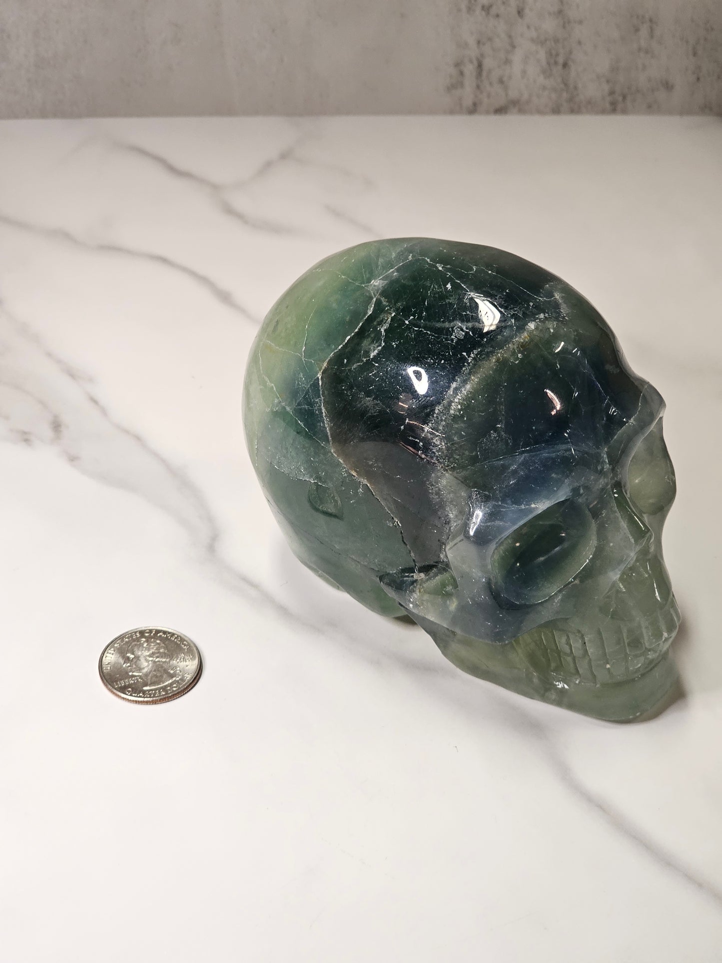 Fluorite Skull Carving