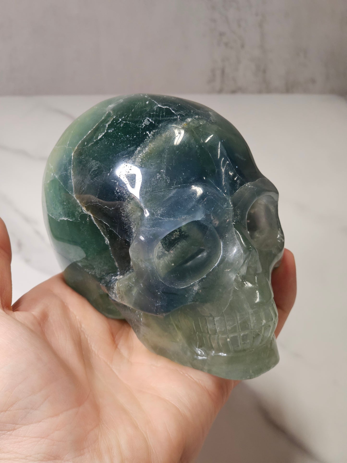 Fluorite Skull Carving