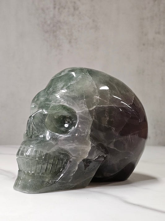 Fluorite Skull Carving