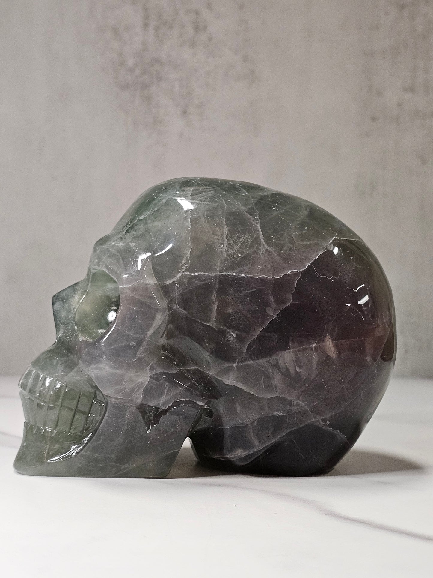 Fluorite Skull Carving