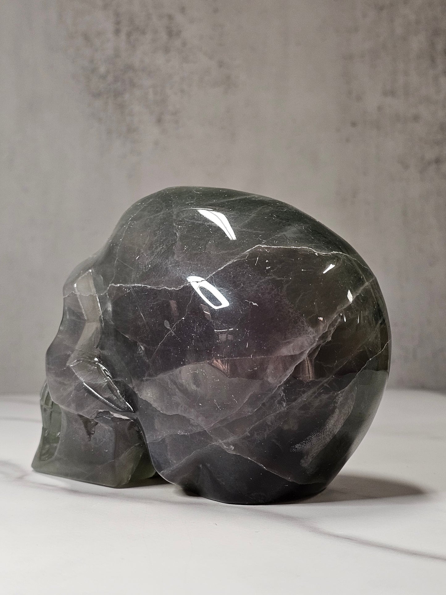 Fluorite Skull Carving