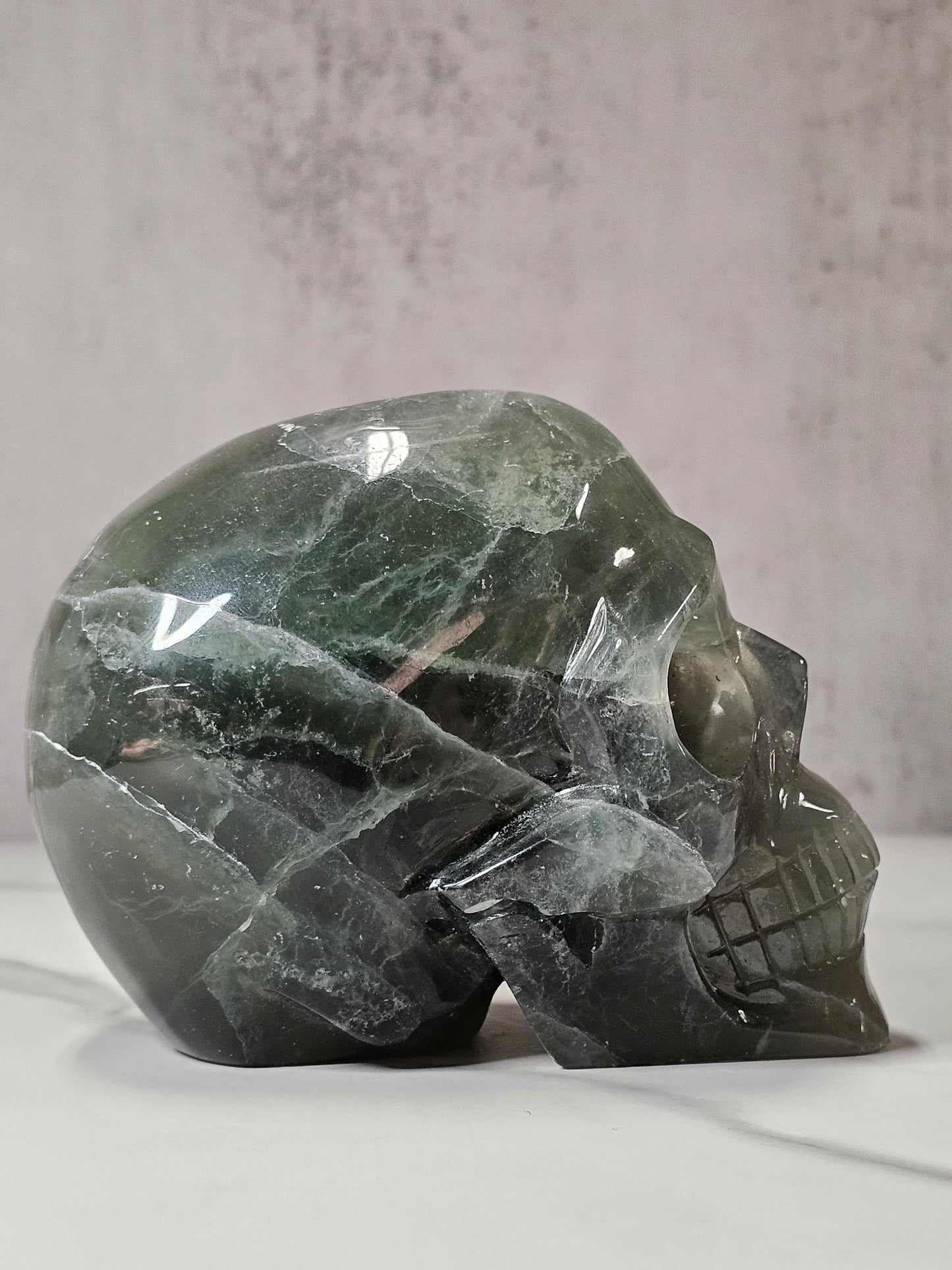 Fluorite Skull Carving